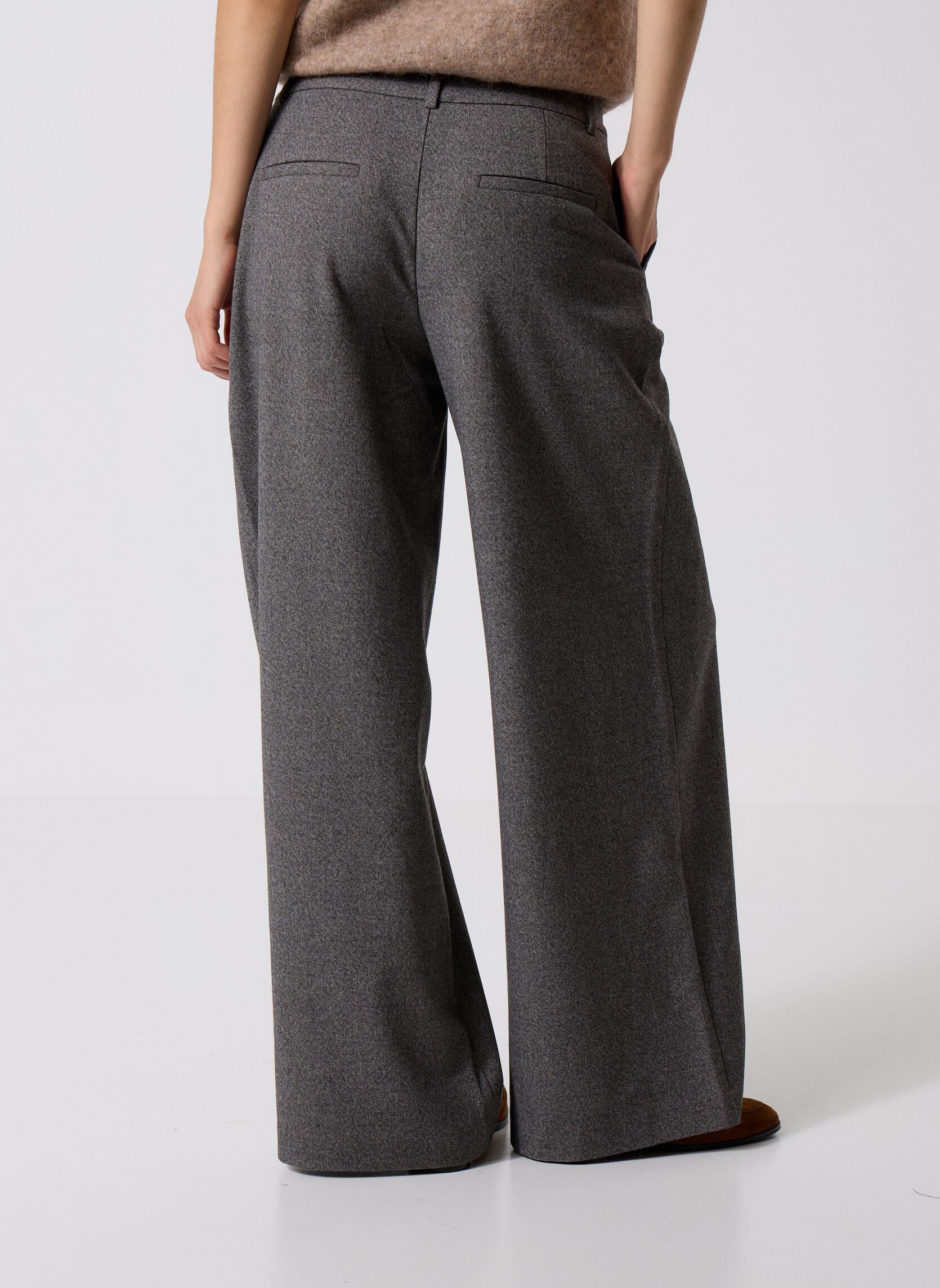 Pantaloni larghi PANMOULINEL donna grigio Georgia Rose Pantaloni larghi PANMOULINEL donna grigio GRAY FLANNEL