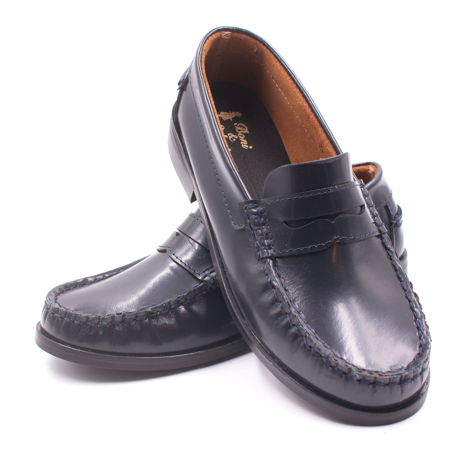 Mocassins Mocassin garçon garçon bleu Boni & Sidonie Mocassins Mocassin garçon garçon bleu Bleu