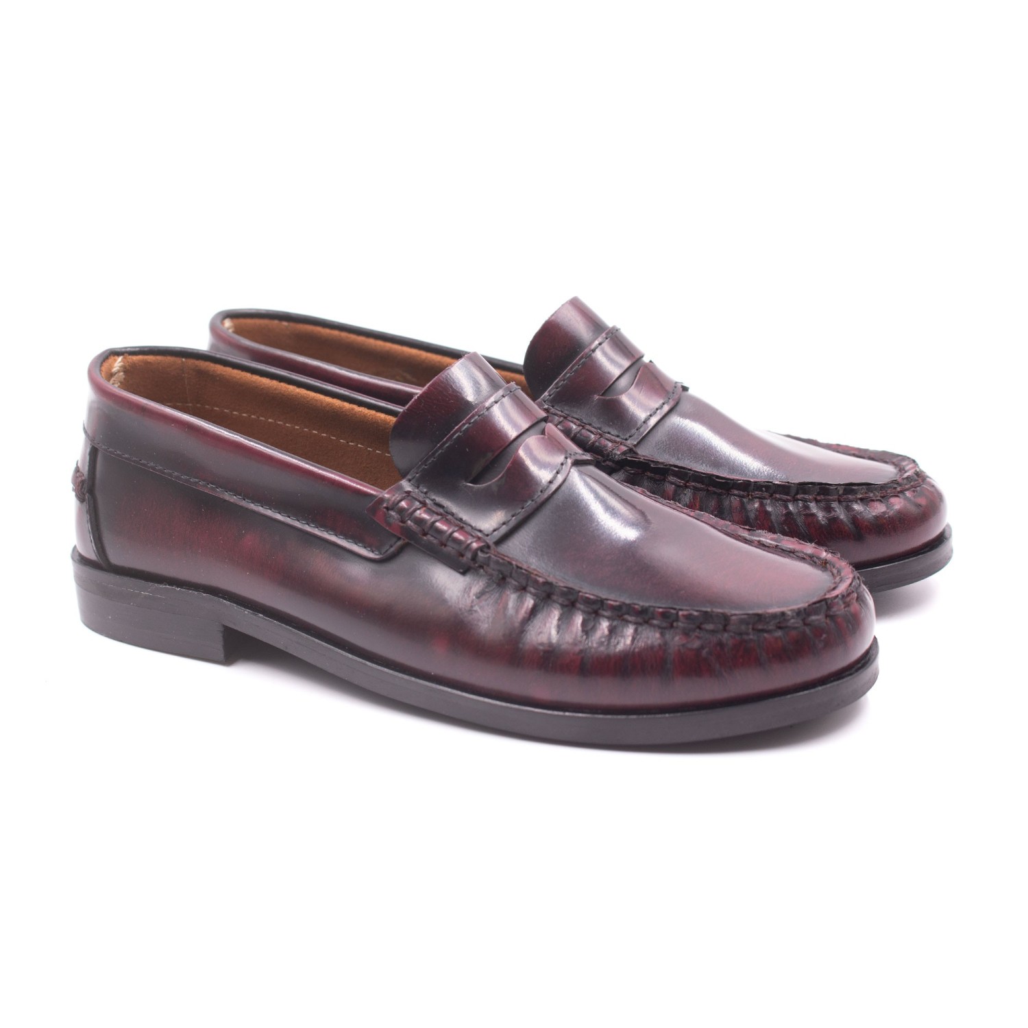 Mocassins Mocassin garçon garçon bordeaux Boni & Sidonie Mocassins Mocassin garçon garçon bordeaux Bordeaux