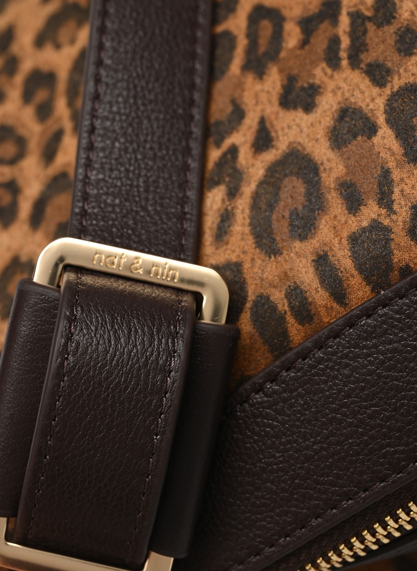 Schoudertassen Bowie dames bruin Nat & Nin Schoudertassen Bowie dames bruin LÉOPARD