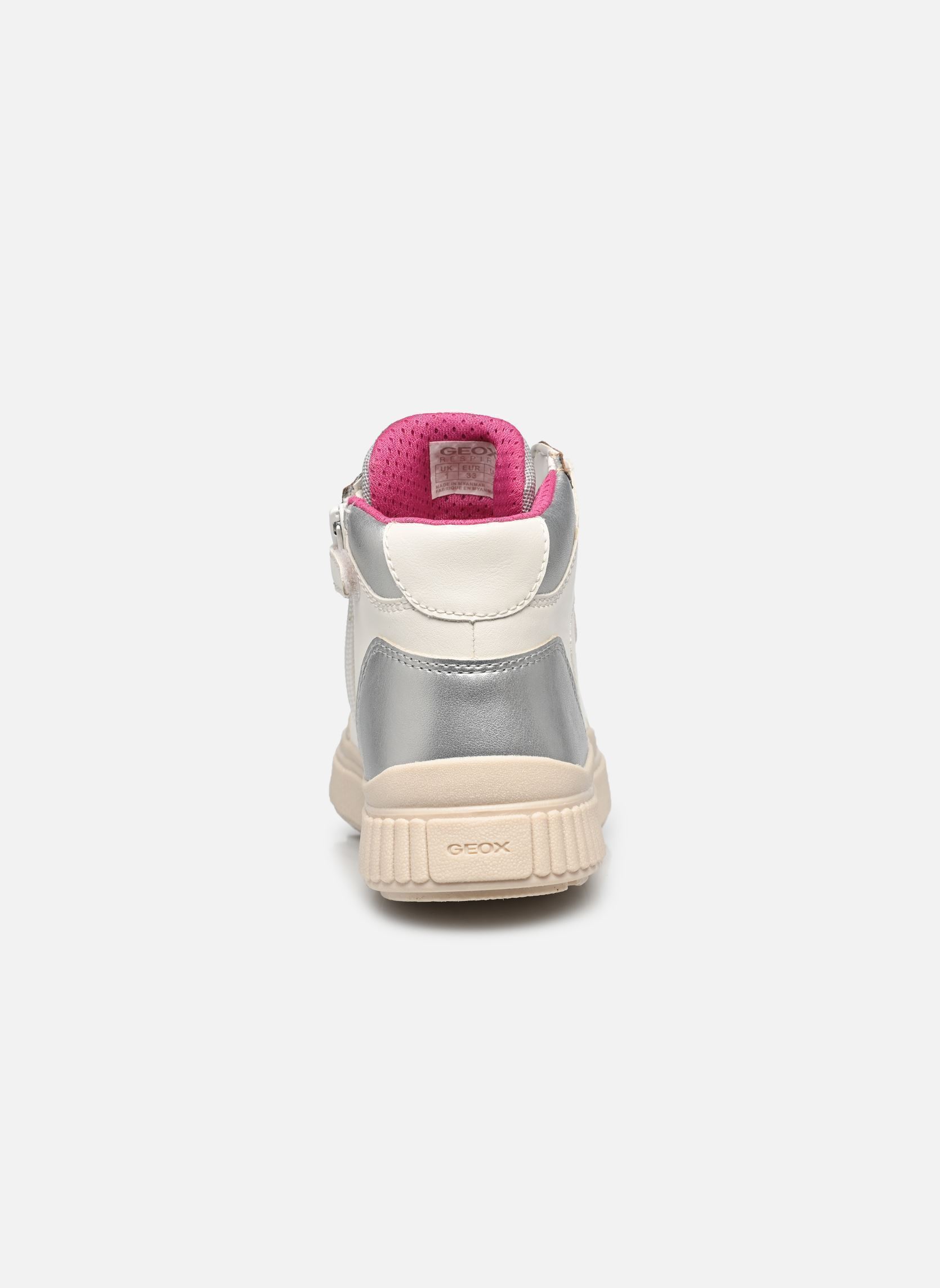 Baskets hautes J LAQUINNY GIRL B fille blanc Geox Baskets hautes J LAQUINNY GIRL B fille blanc Blanc / Fuchsia