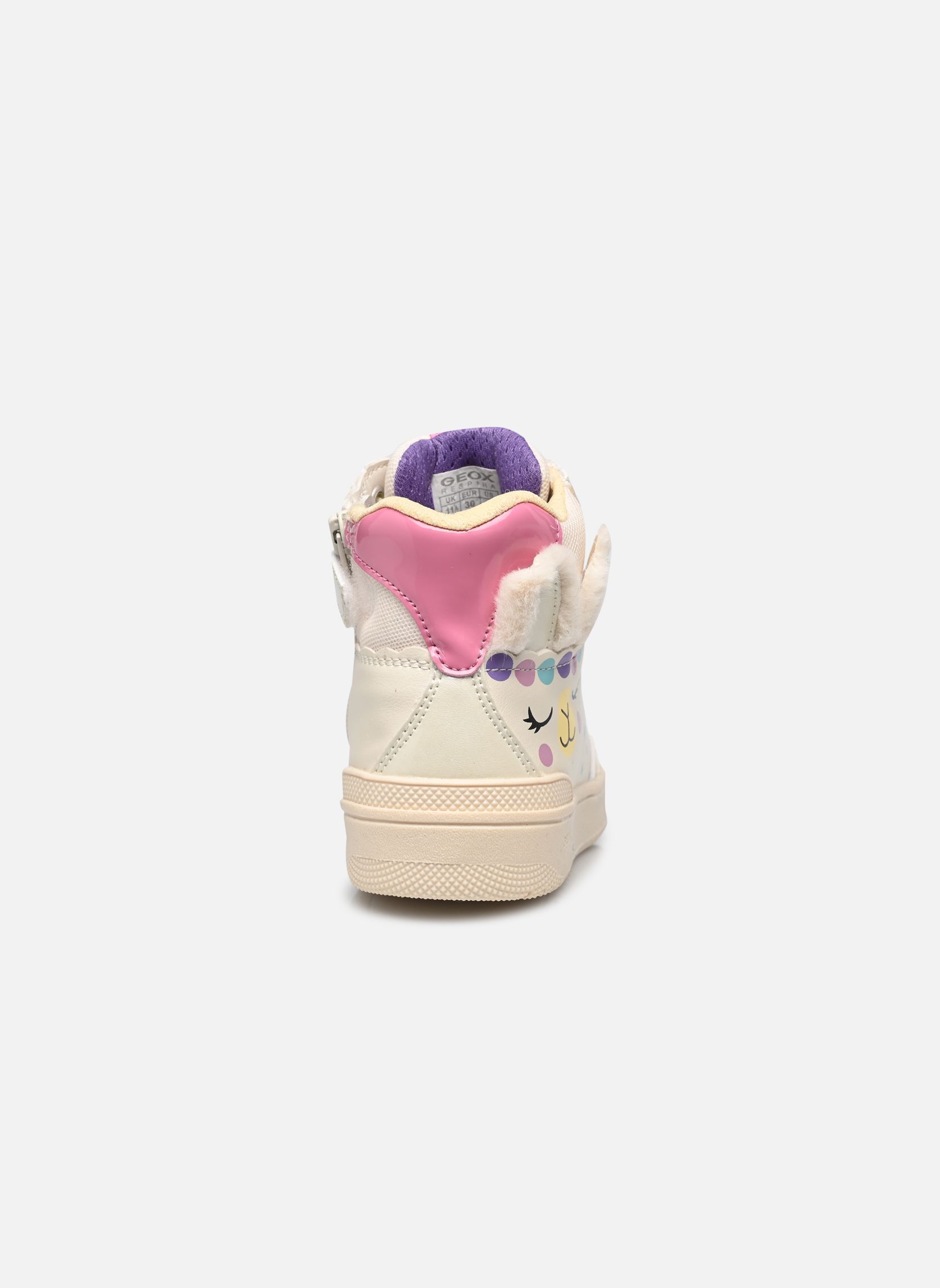 Baskets hautes J WASHIBA GIRL E fille blanc Geox Baskets hautes J WASHIBA GIRL E fille blanc LT IVORY/MULTICOLOR