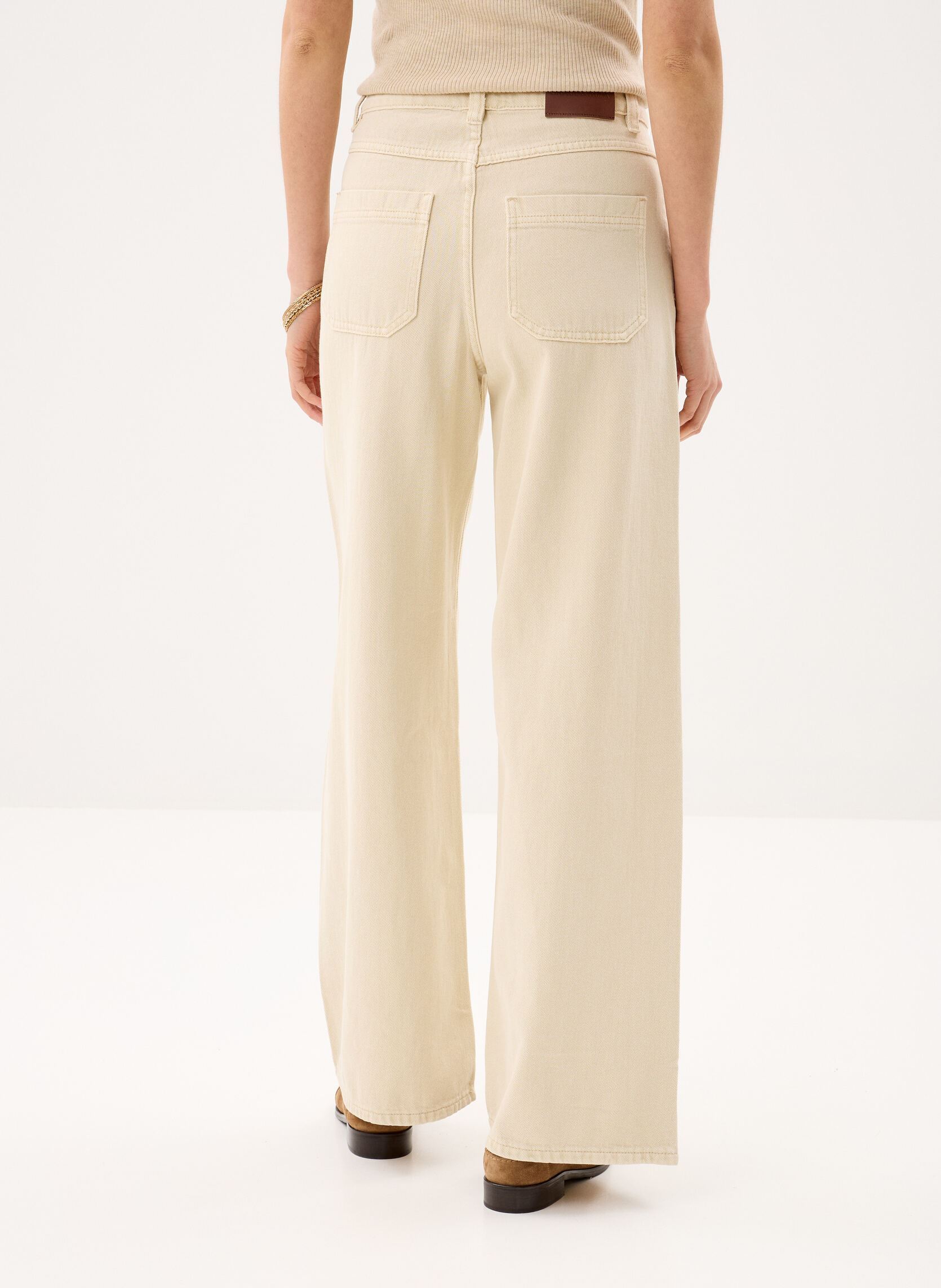Wijde jeans / Flared Jeans James dames beige Grace & Mila Wijde jeans / Flared Jeans James dames beige Beige