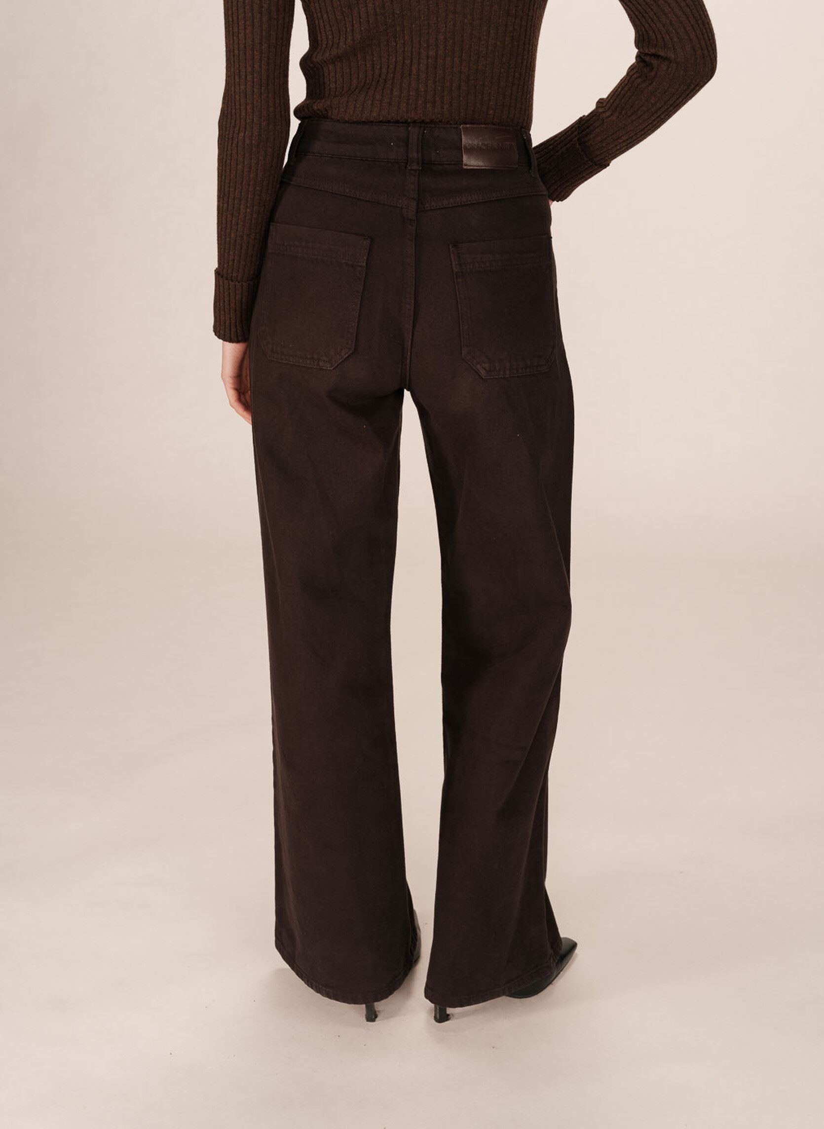 Wijde jeans / Flared Jeans James dames bruin Grace & Mila Wijde jeans / Flared Jeans James dames bruin Chocolat