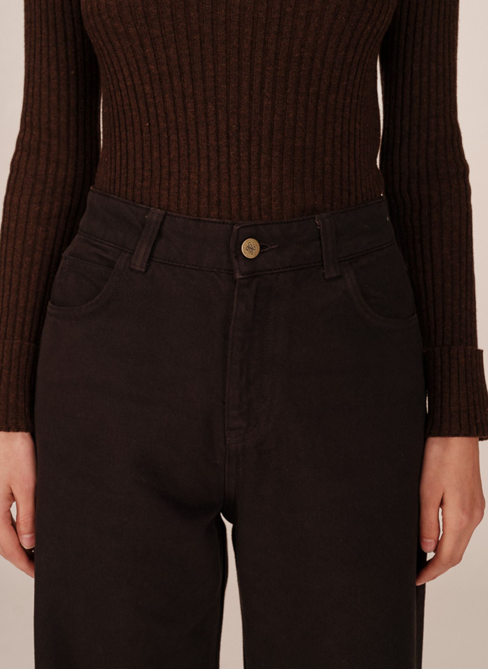 Wijde jeans / Flared Jeans James dames bruin Grace & Mila Wijde jeans / Flared Jeans James dames bruin Chocolat