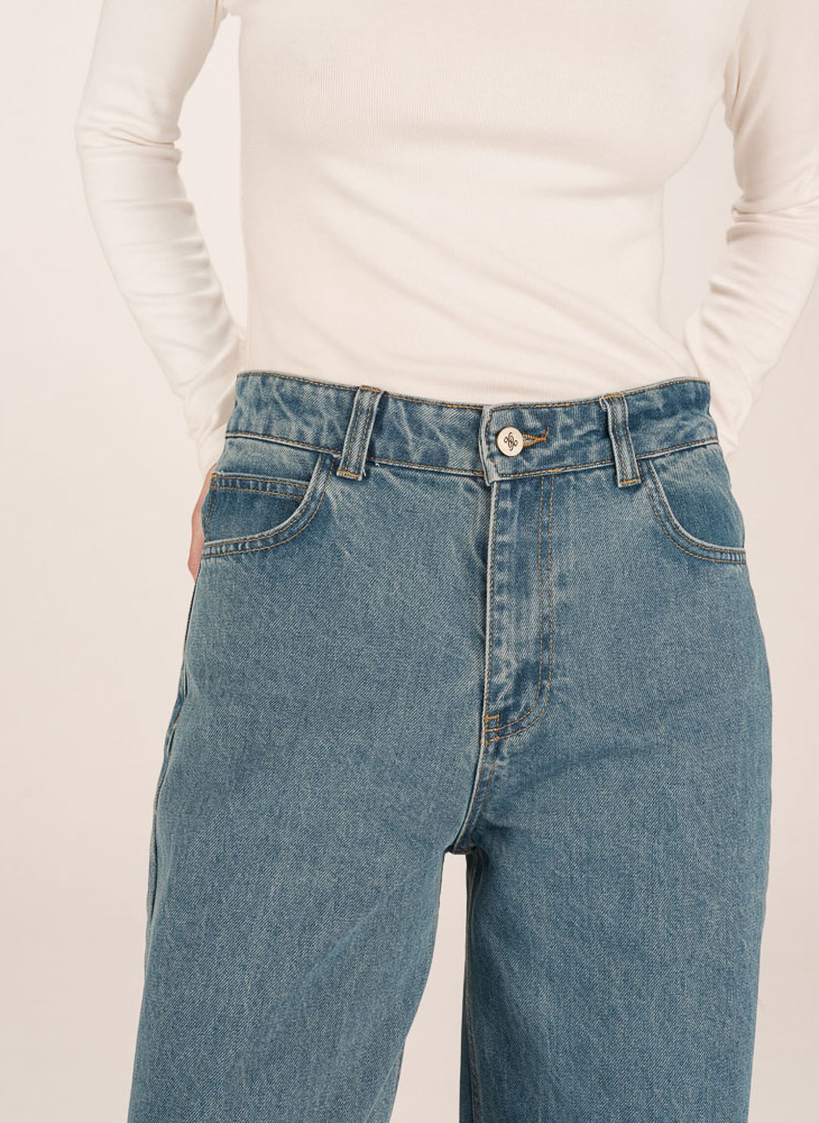 Wijde jeans / Flared Jeans James dames blauw Grace & Mila Wijde jeans / Flared Jeans James dames blauw Light blue