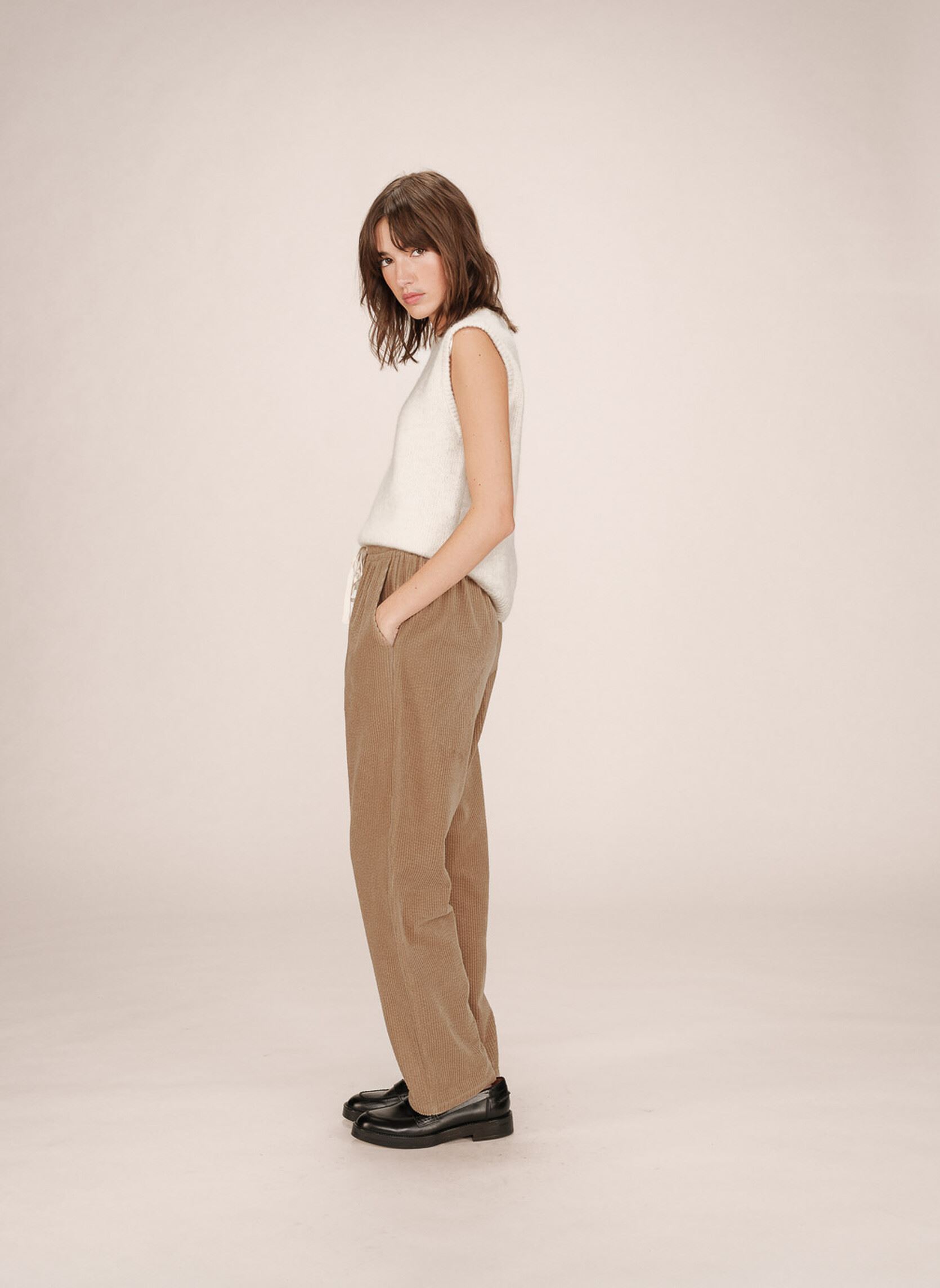 Rechte broeken Liberty dames beige Grace & Mila Rechte broeken Liberty dames beige Greige