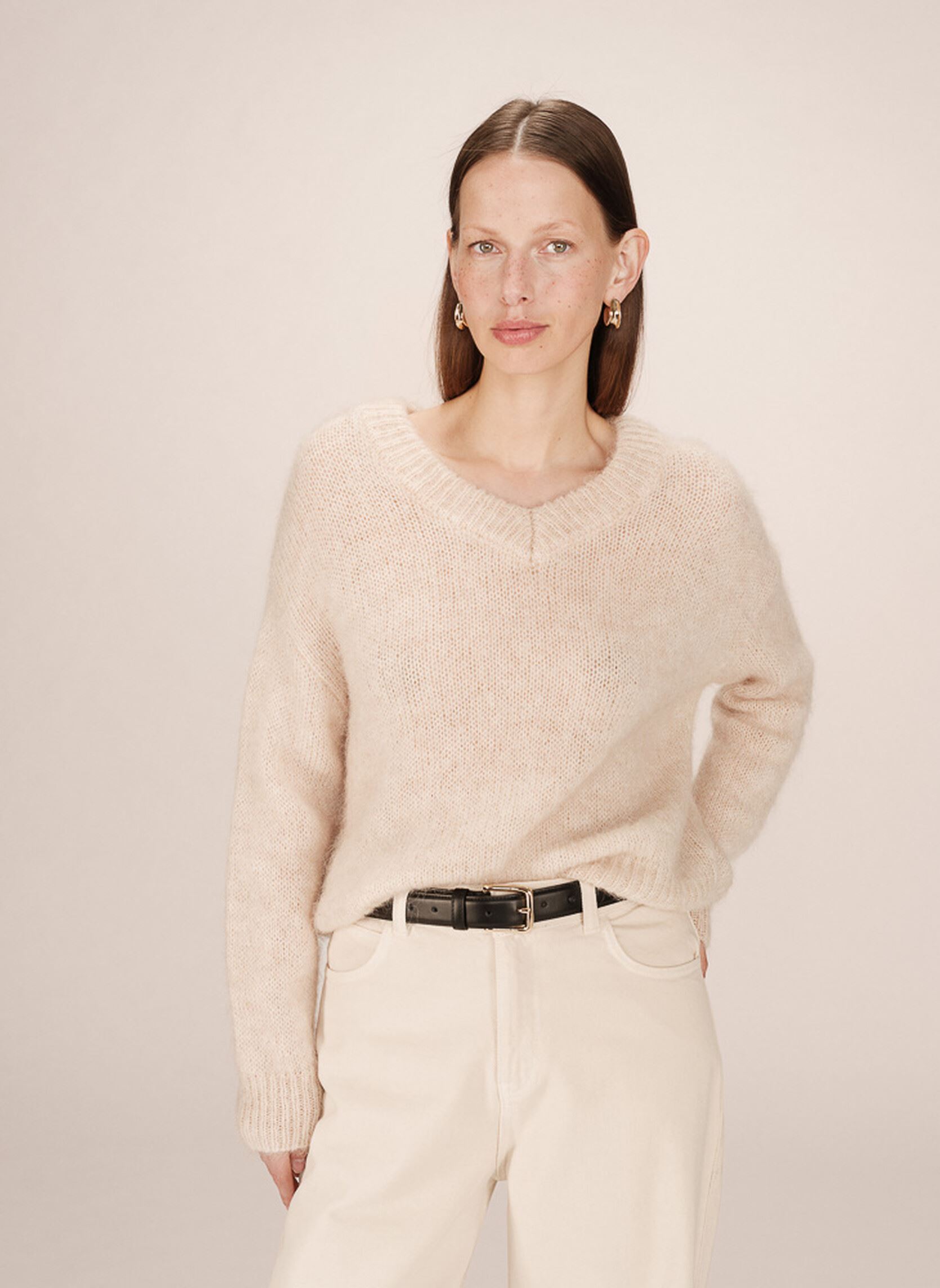 Pulls Sabado femme beige Grace & Mila Pulls Sabado femme beige Vanille