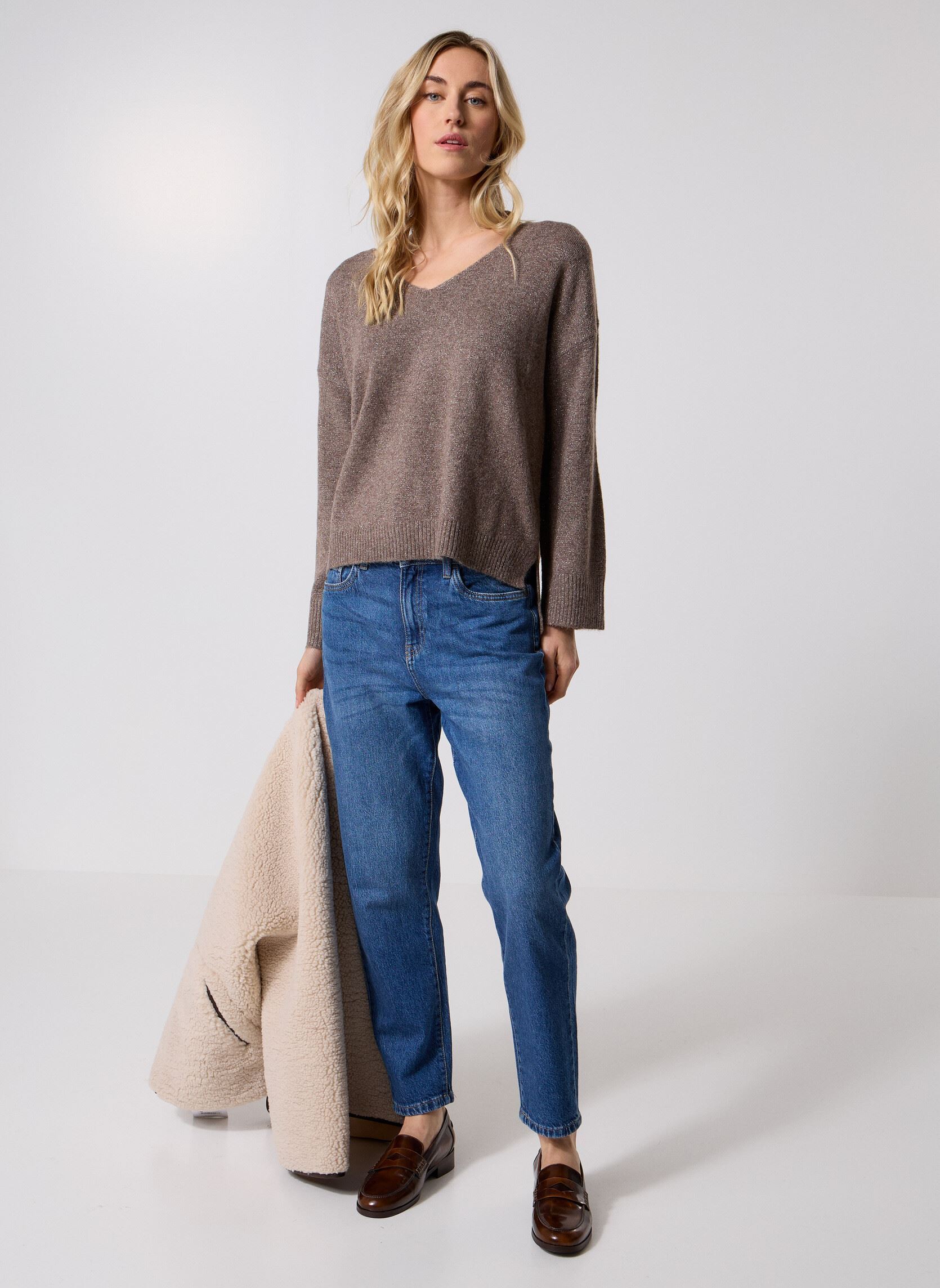 Truien Salvador dames beige Grace & Mila Truien Salvador dames beige Taupe