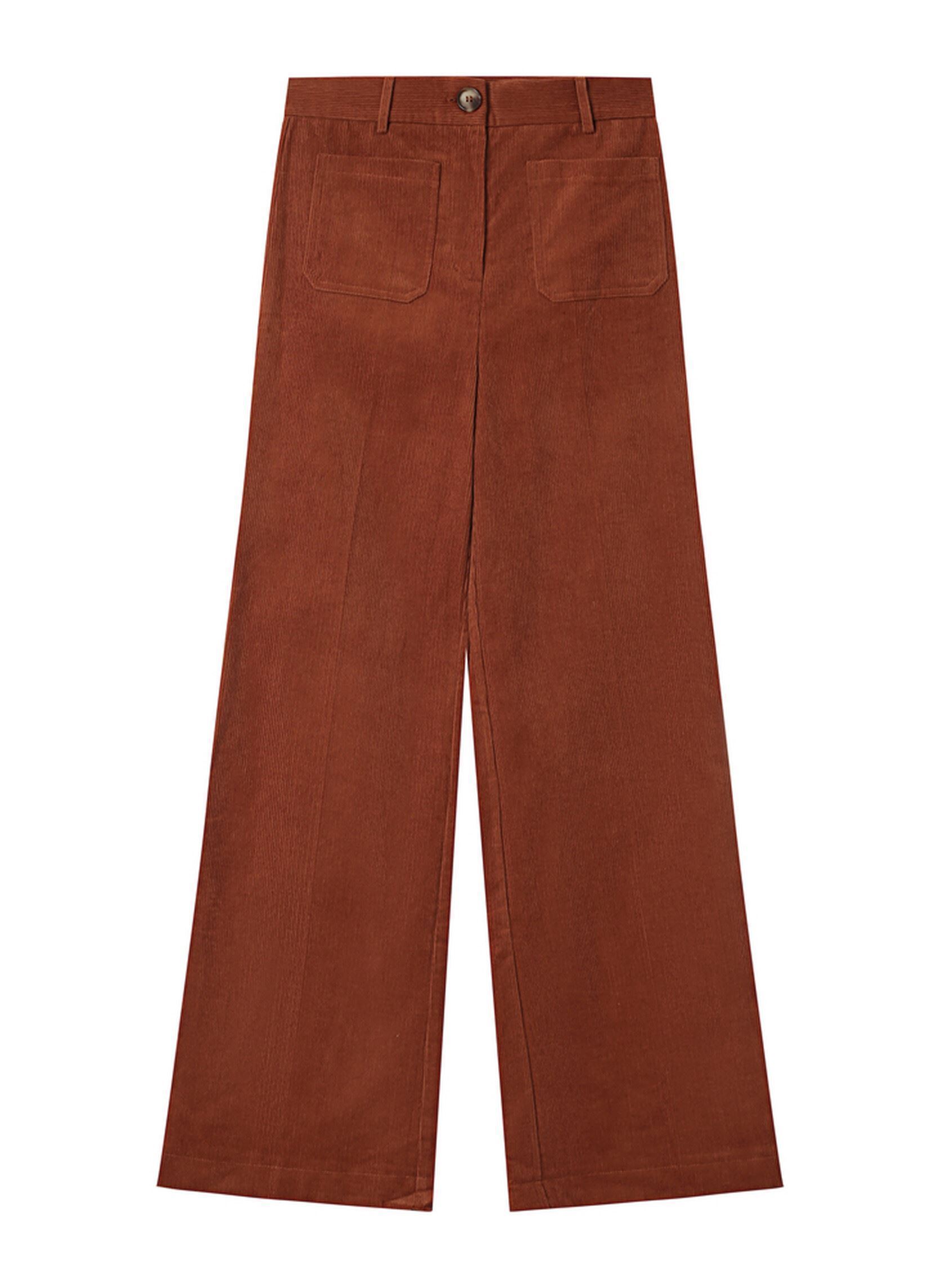Pantalons droit Samba femme orange Grace & Mila Pantalons droit Samba femme orange Brique