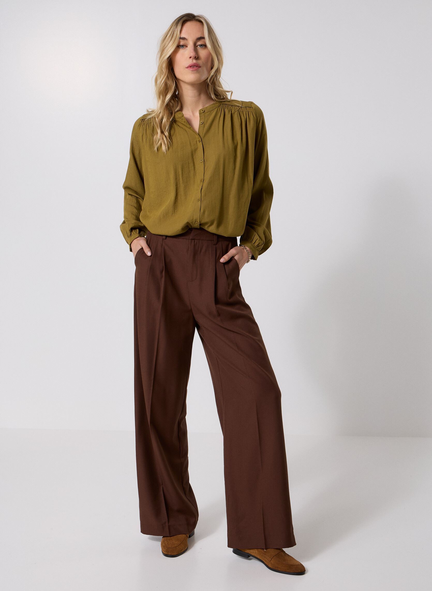 Langarm-Blusen Savannah damen grün Grace & Mila Langarm-Blusen Savannah damen grün OLIVE