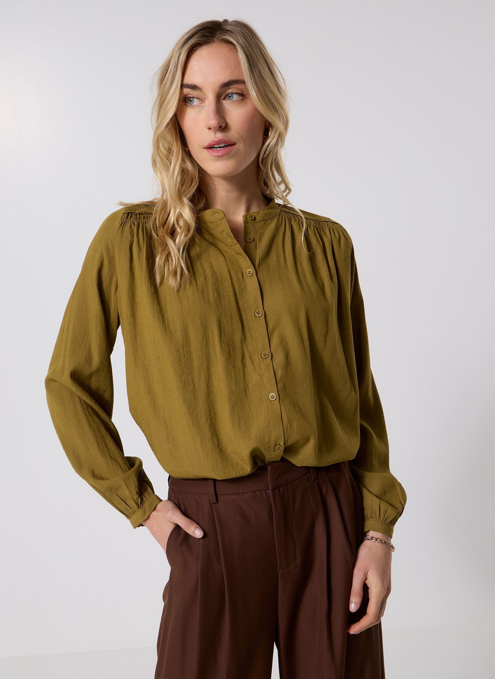 Langarm-Blusen Savannah damen grün Grace & Mila Langarm-Blusen Savannah damen grün OLIVE