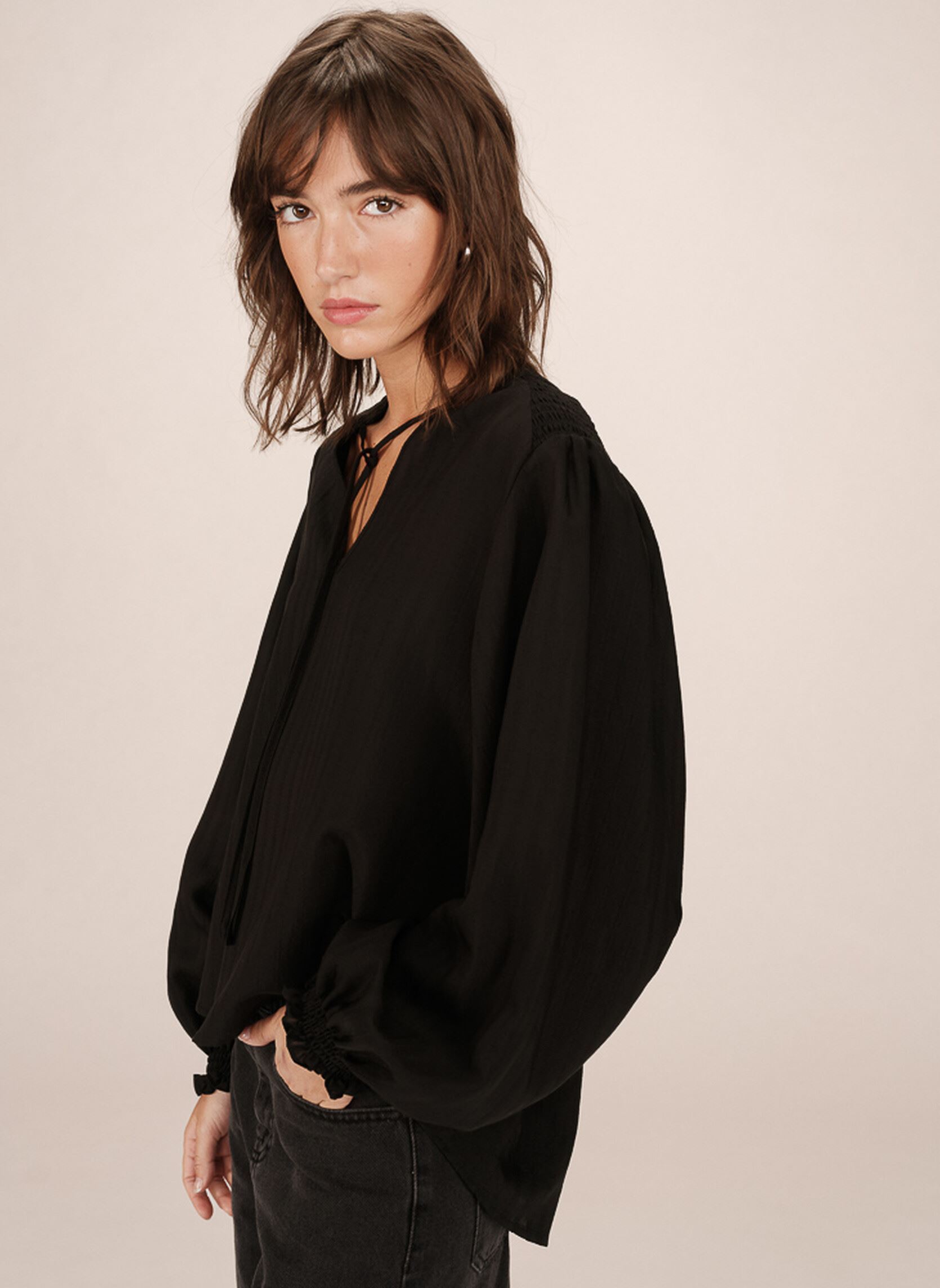 Blouses met lange mouwen Serinda dames zwart Grace & Mila Blouses met lange mouwen Serinda dames zwart NOIR
