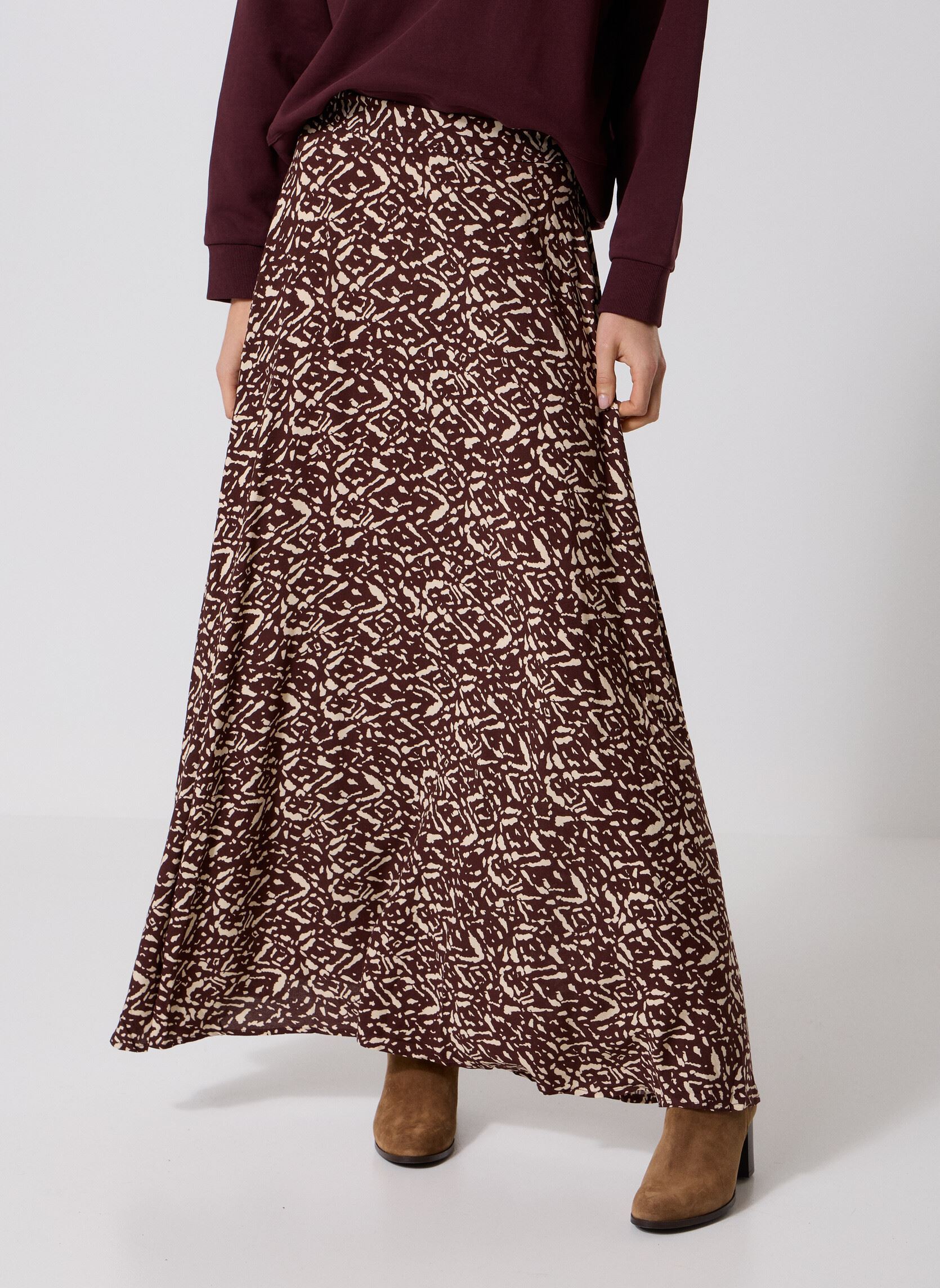 Lange rokken Sibella dames bruin Grace & Mila Lange rokken Sibella dames bruin Chocolat