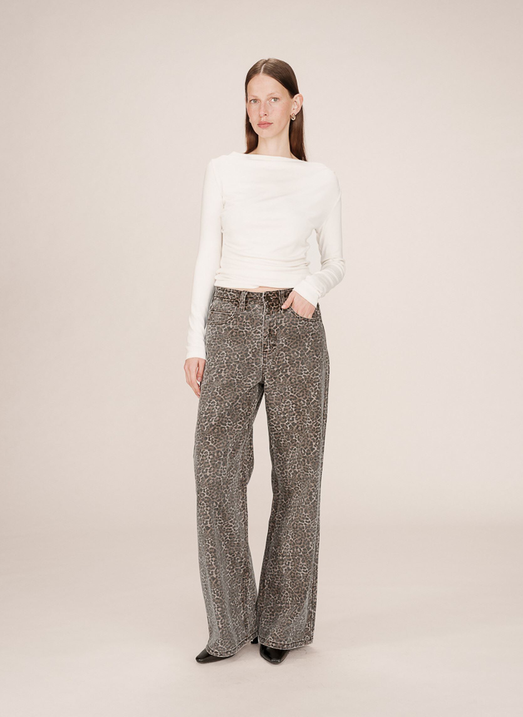 Wijde jeans / Flared Jeans Socca dames bruin Grace & Mila Wijde jeans / Flared Jeans Socca dames bruin LEOPARD