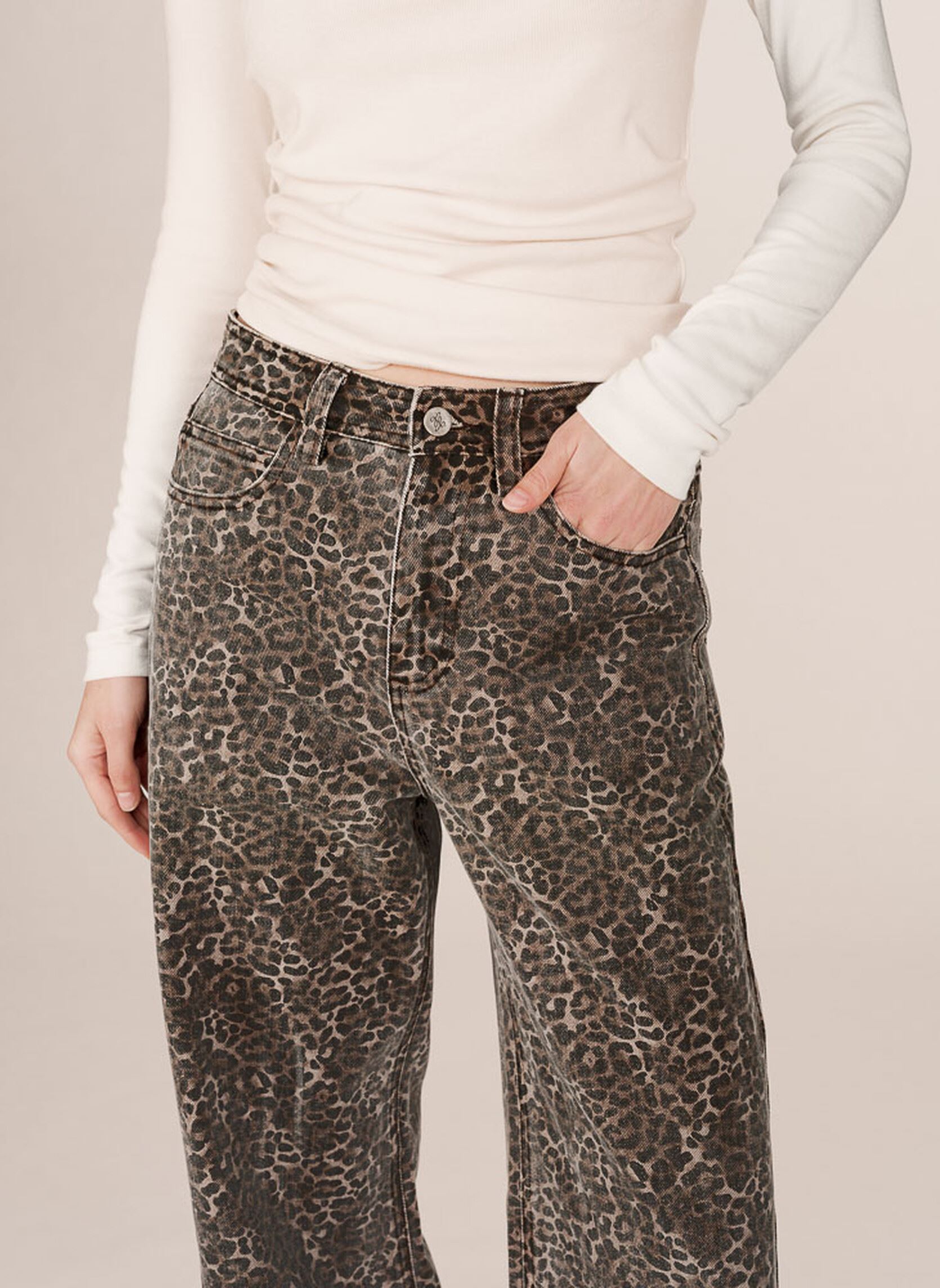 Wijde jeans / Flared Jeans Socca dames bruin Grace & Mila Wijde jeans / Flared Jeans Socca dames bruin LEOPARD