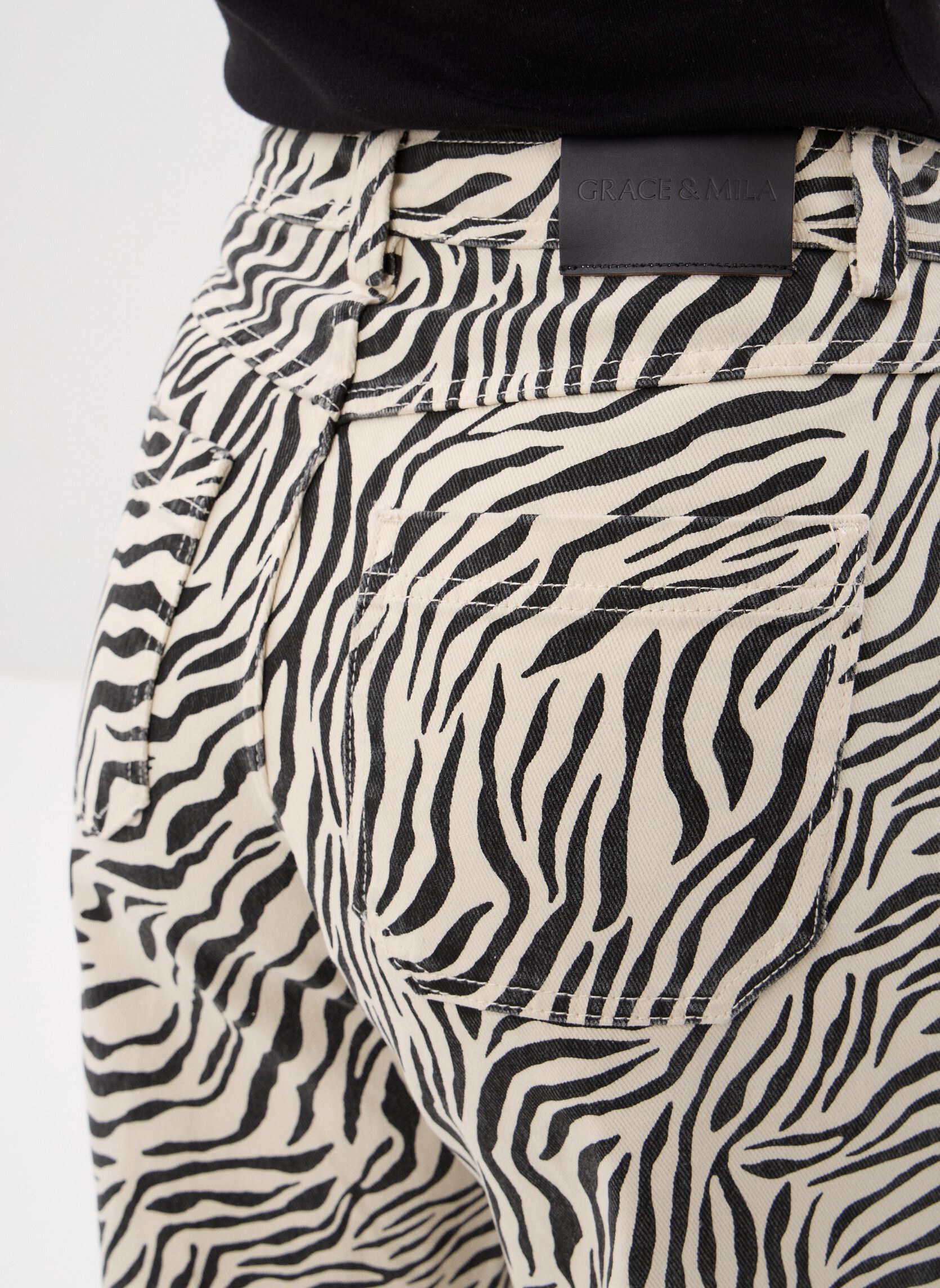 Wijde jeans / Flared Jeans Socca dames wit Grace & Mila Wijde jeans / Flared Jeans Socca dames wit ZEBRE