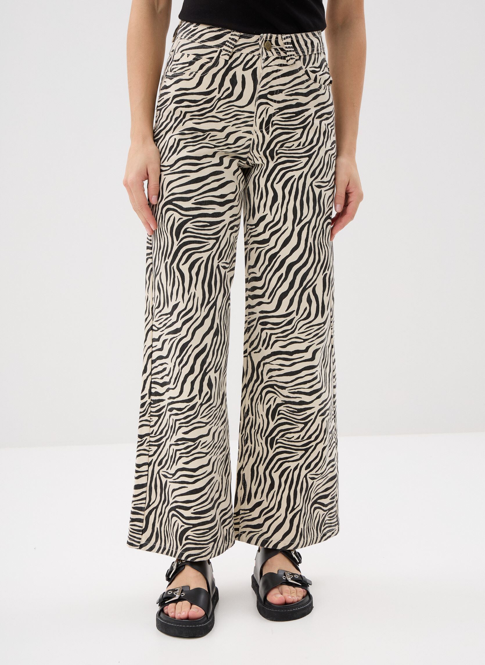 Wijde jeans / Flared Jeans Socca dames wit Grace & Mila Wijde jeans / Flared Jeans Socca dames wit ZEBRE