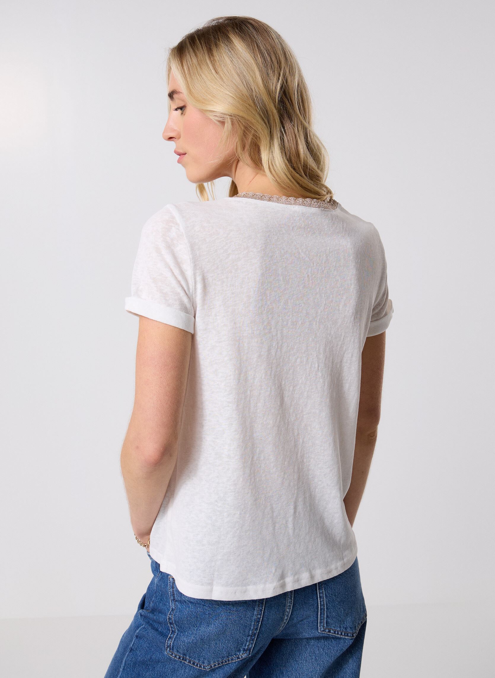 T-shirts met korte mouwen Space dames wit Grace & Mila T-shirts met korte mouwen Space dames wit ivoire
