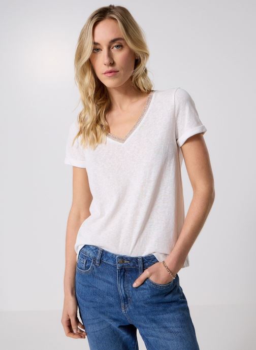 Grace & Mila T-shirts met korte mouwen Space dames wit