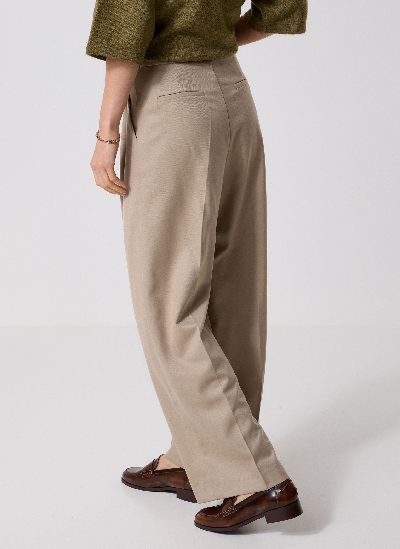 Rechte broeken Strokes dames beige Grace & Mila Rechte broeken Strokes dames beige Greige