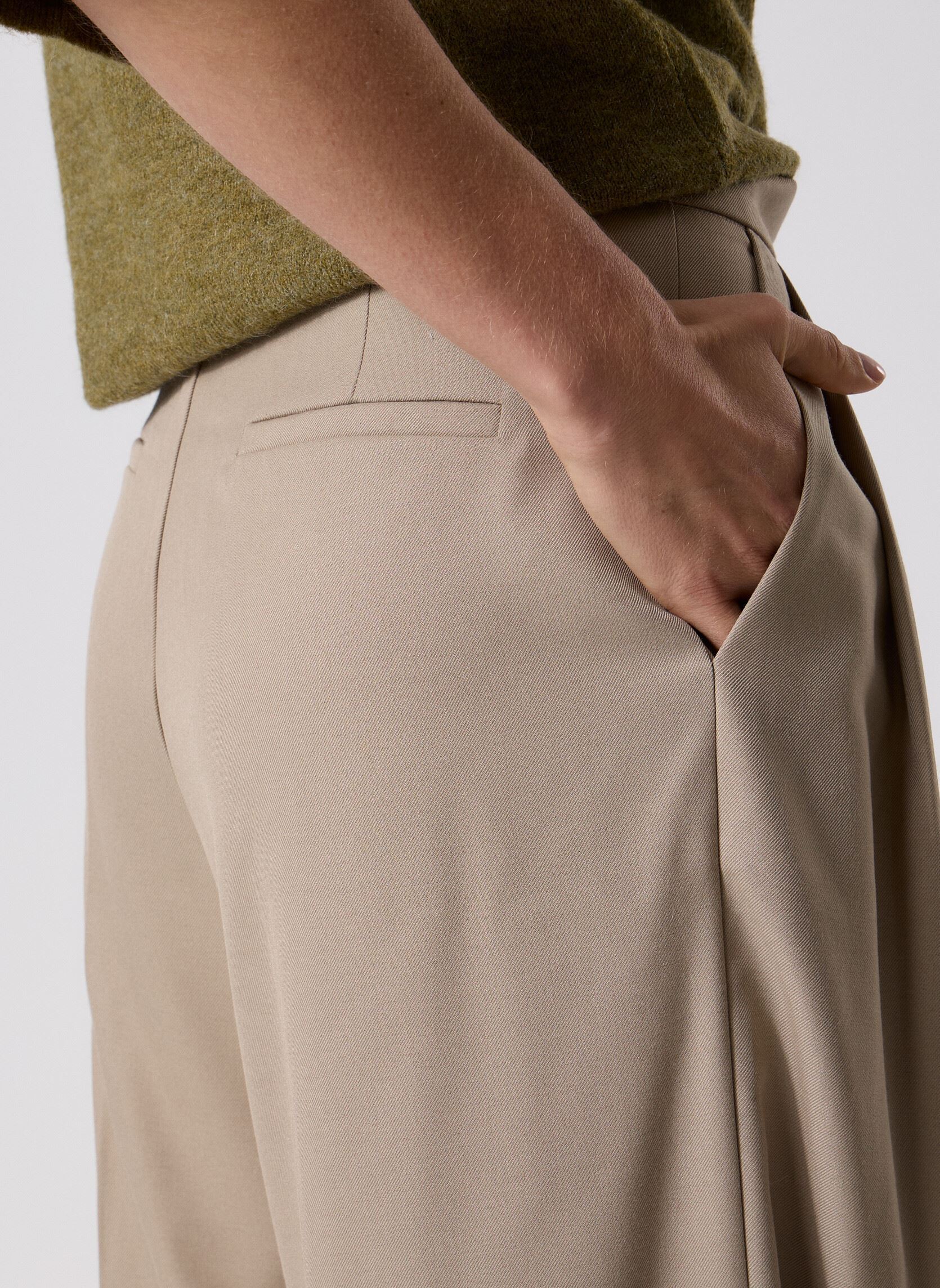 Rechte broeken Strokes dames beige Grace & Mila Rechte broeken Strokes dames beige Greige
