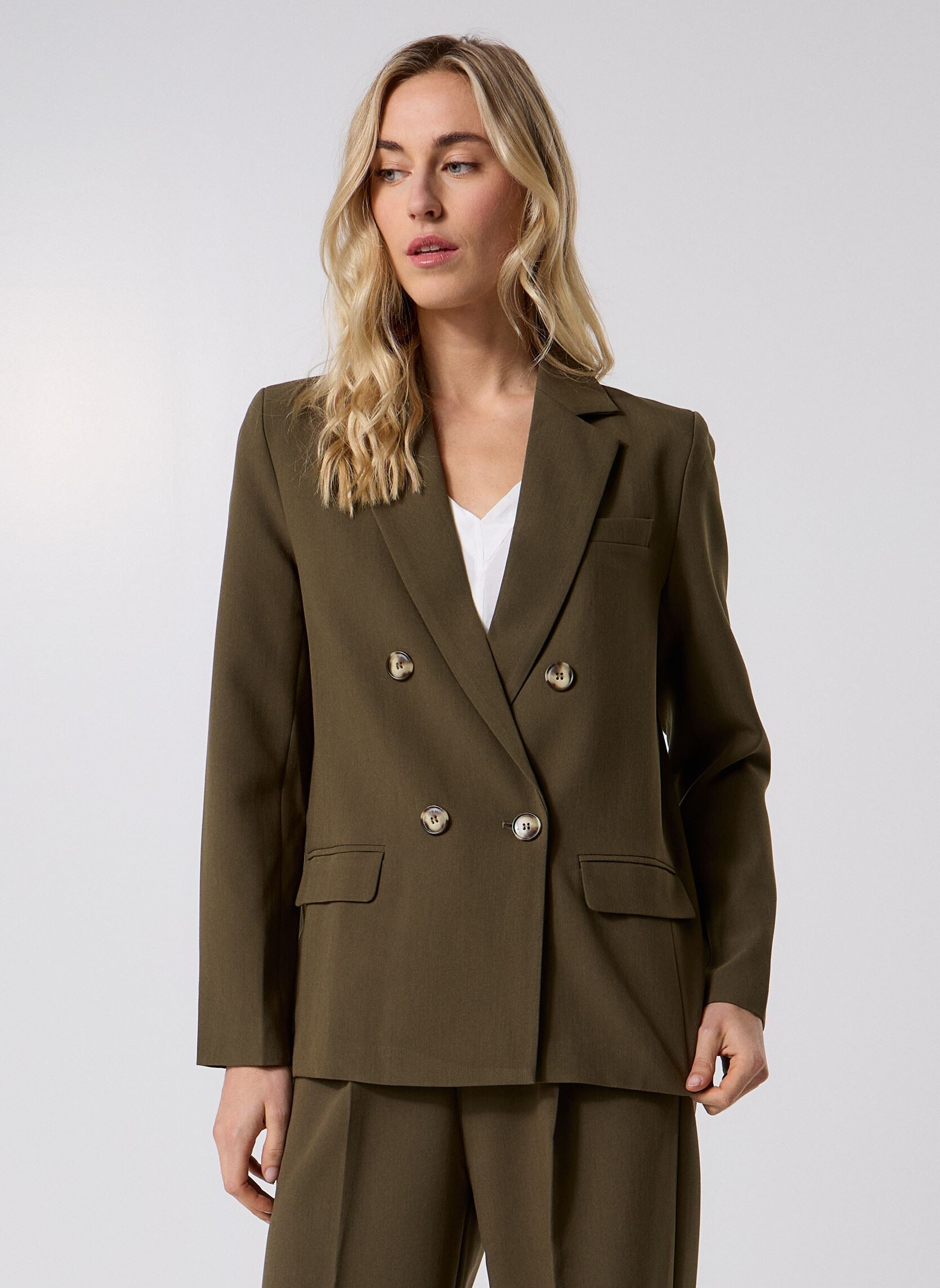 Ensemble Tailleur Jupe Proenza Schouler Veste Tweed Vert Et Soie - Taille S - Italie