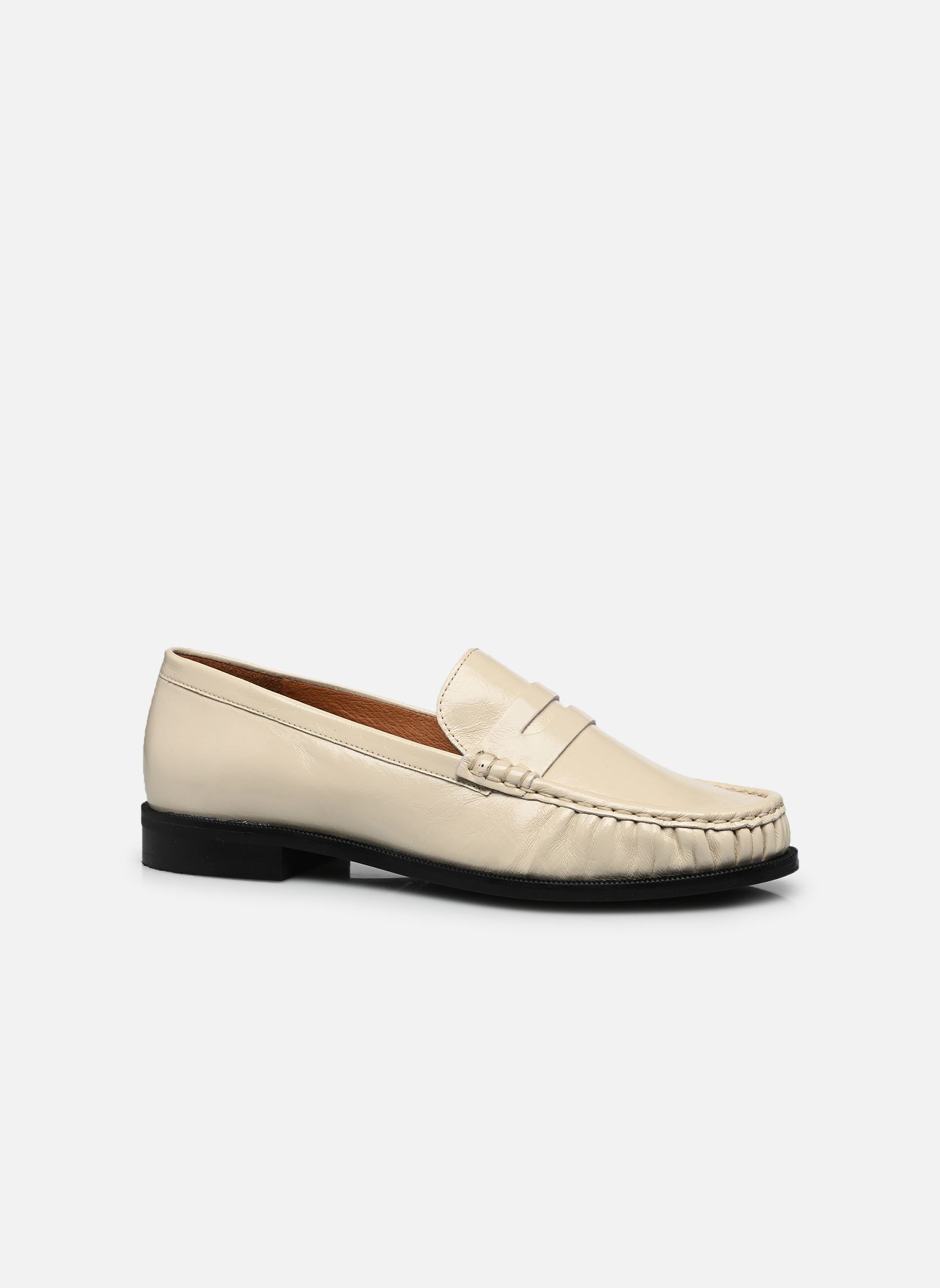 Mocassins DELICE femme blanc Jonak Mocassins DELICE femme blanc CUIR BRILLANT ECRU