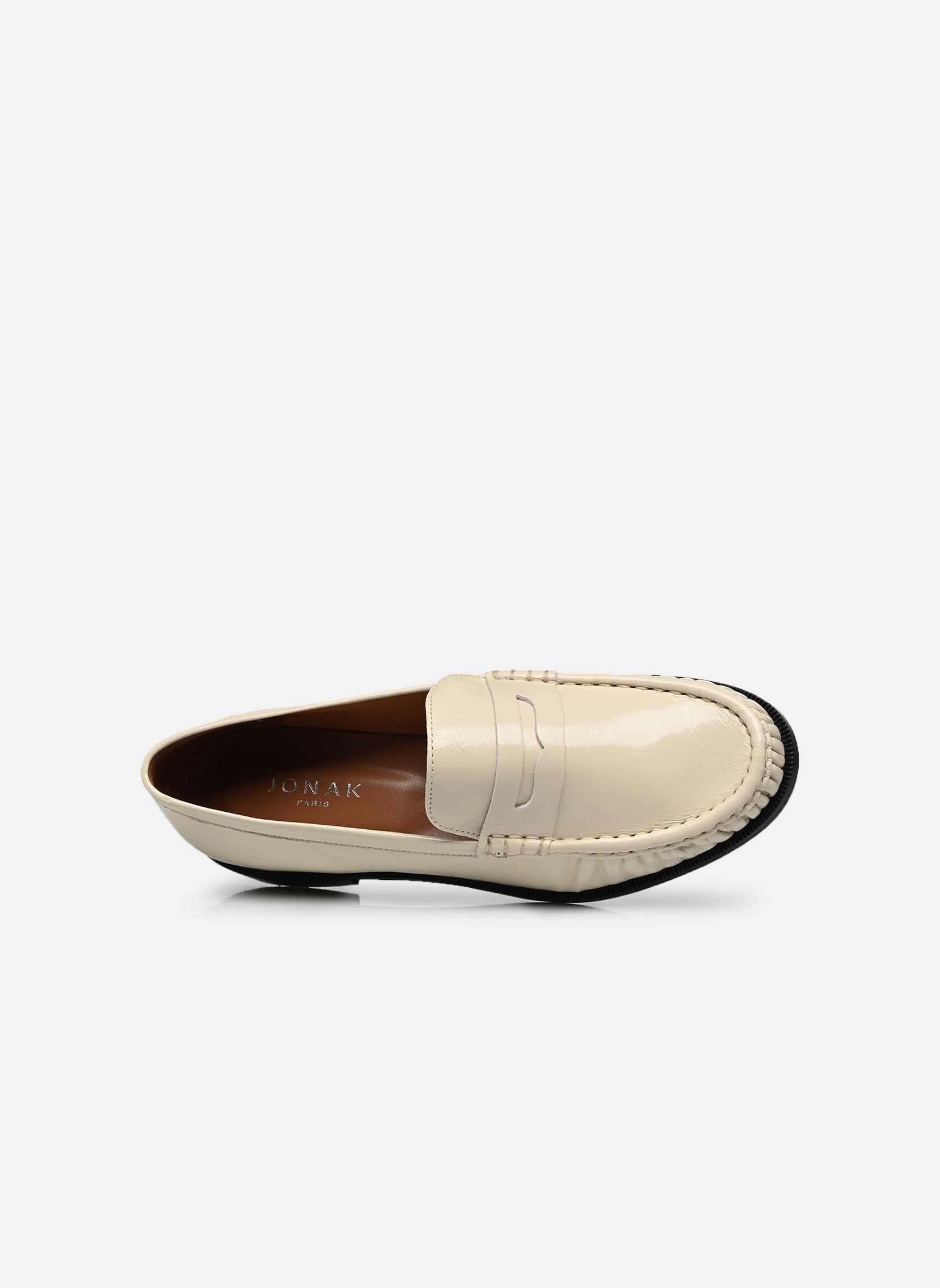 Mocassins DELICE femme blanc Jonak Mocassins DELICE femme blanc CUIR BRILLANT ECRU
