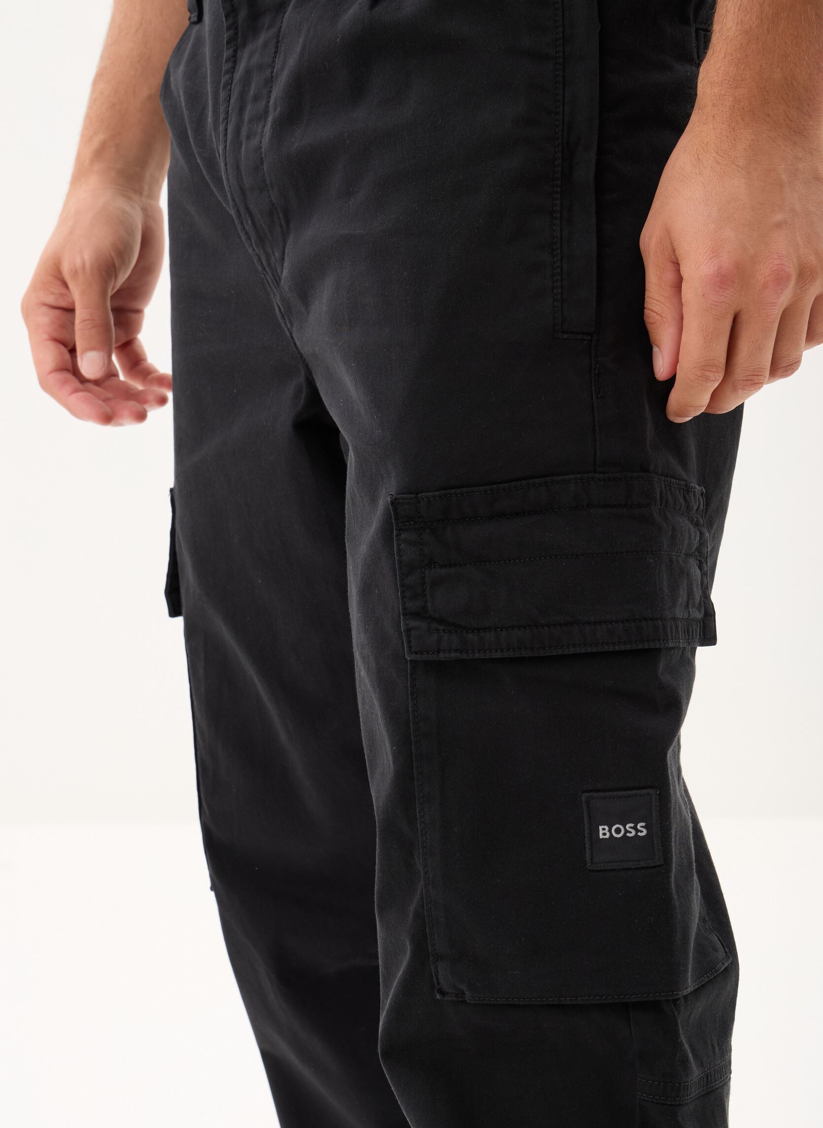 Pantalons chino Sisla-9-Cargo homme noir BOSS Pantalons chino Sisla-9-Cargo homme noir 001