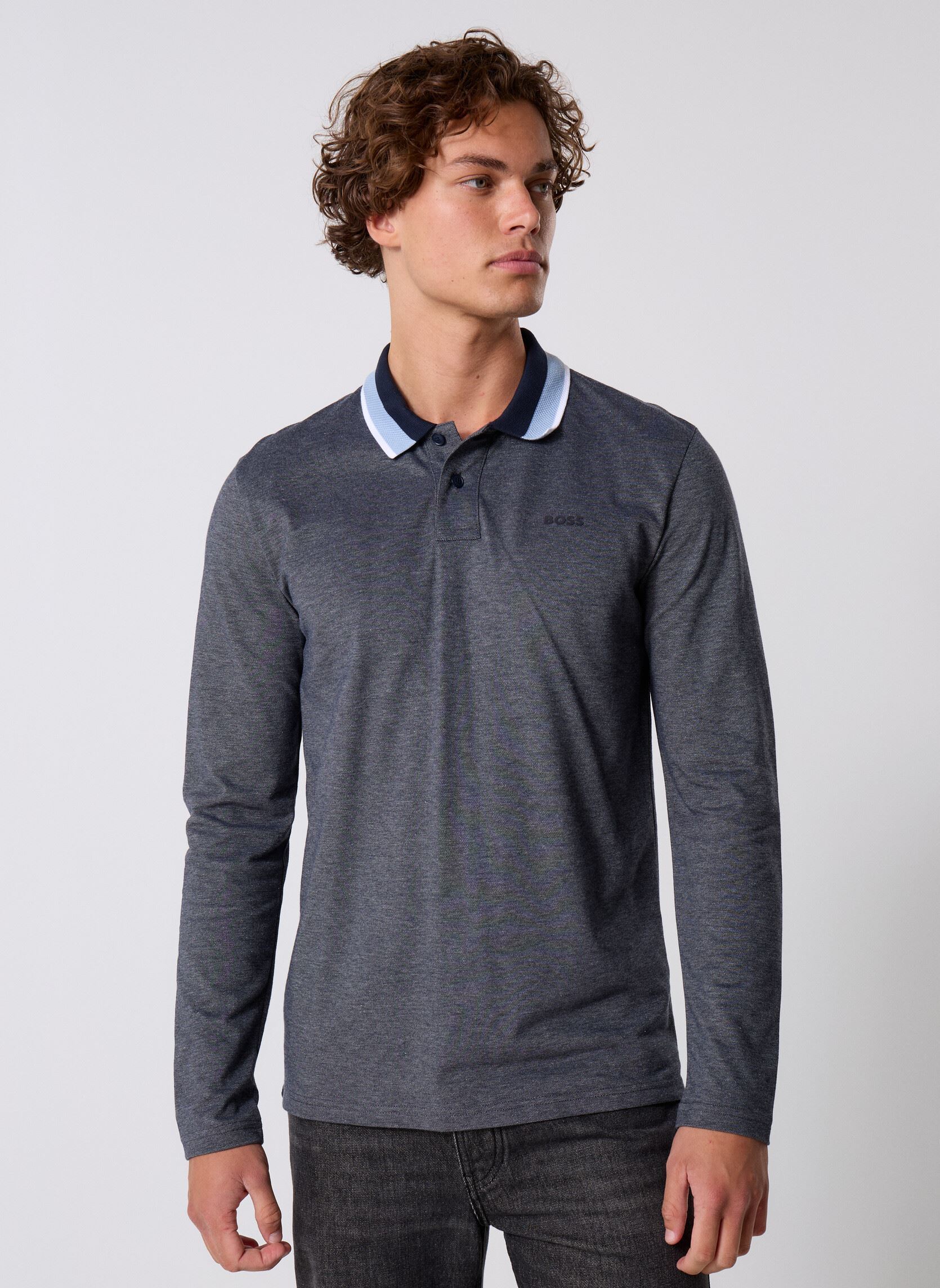 Polo BOSS Polo Peoxfordlong homme US - vue 2