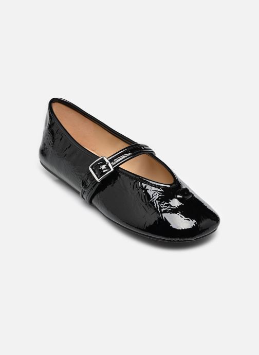Coach Klassische Ballerinas Sculpted C Crinkle Patent Leather Soft M damen schwarz