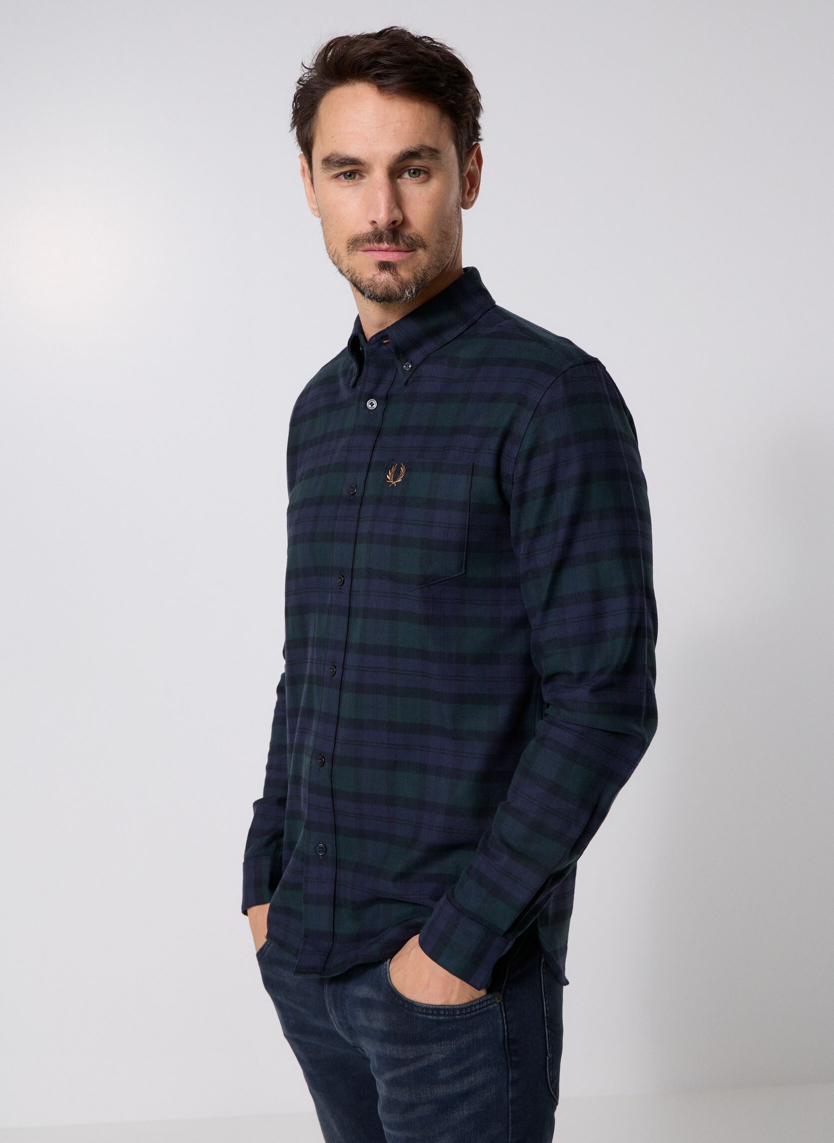Hemden Blackwatch Tartan Brushed Twil herren blau Fred Perry Hemden Blackwatch Tartan Brushed Twil herren blau BLACKWATCH TARTA