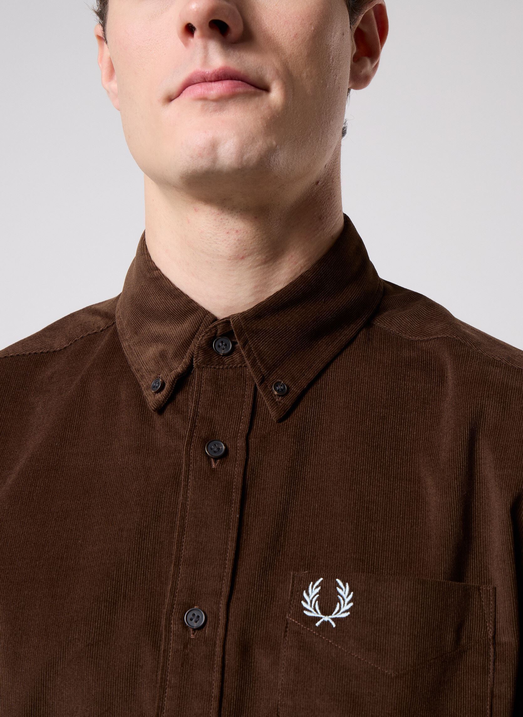 Hemden Needle Cord Shirt herren braun Fred Perry Hemden Needle Cord Shirt herren braun BURNT TOBACCO