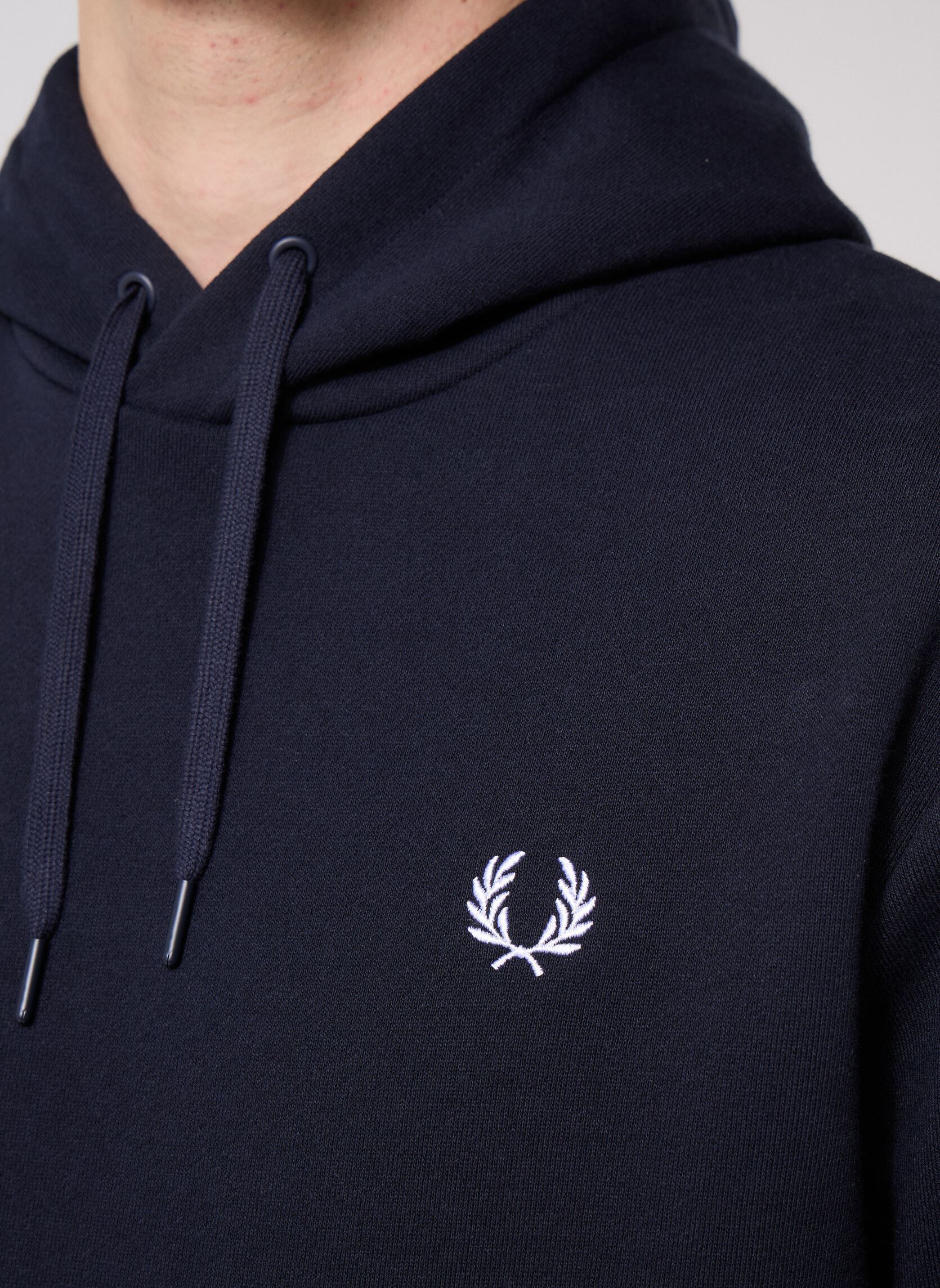 Sweats à capuche Monogram Hooded Sweatshirt homme bleu Fred Perry Sweats à capuche Monogram Hooded Sweatshirt homme bleu Navy