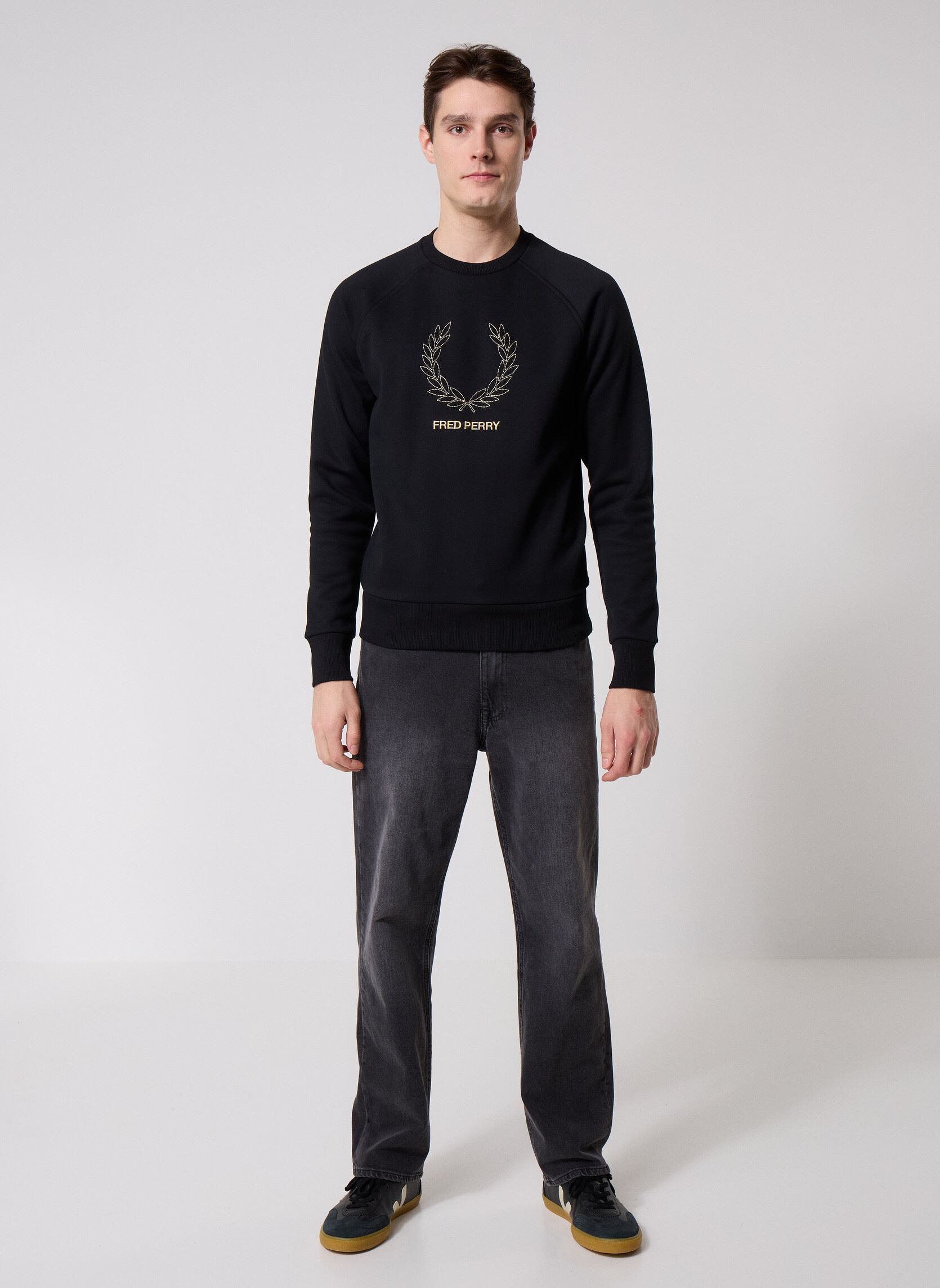Sweatshirts Outline Lrl Wrth Sweatshirt heren zwart Fred Perry Sweatshirts Outline Lrl Wrth Sweatshirt heren zwart Black
