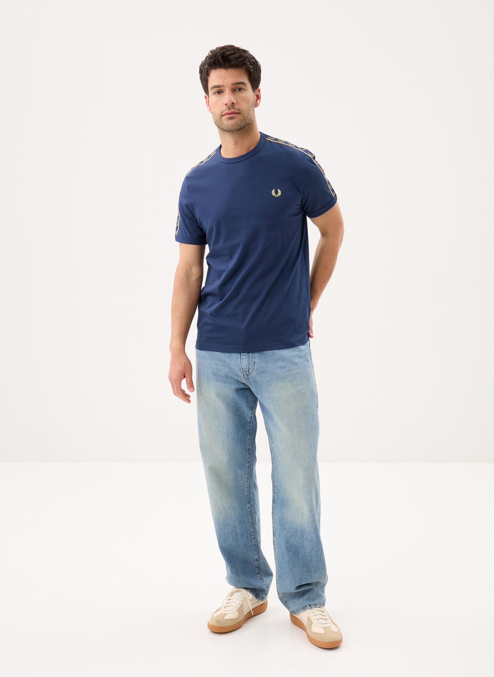 Kurzarm-T-Shirts Contrast Tape Ringer T-Shirt herren blau Fred Perry Kurzarm-T-Shirts Contrast Tape Ringer T-Shirt herren blau TENNISB/CHAMPAGN