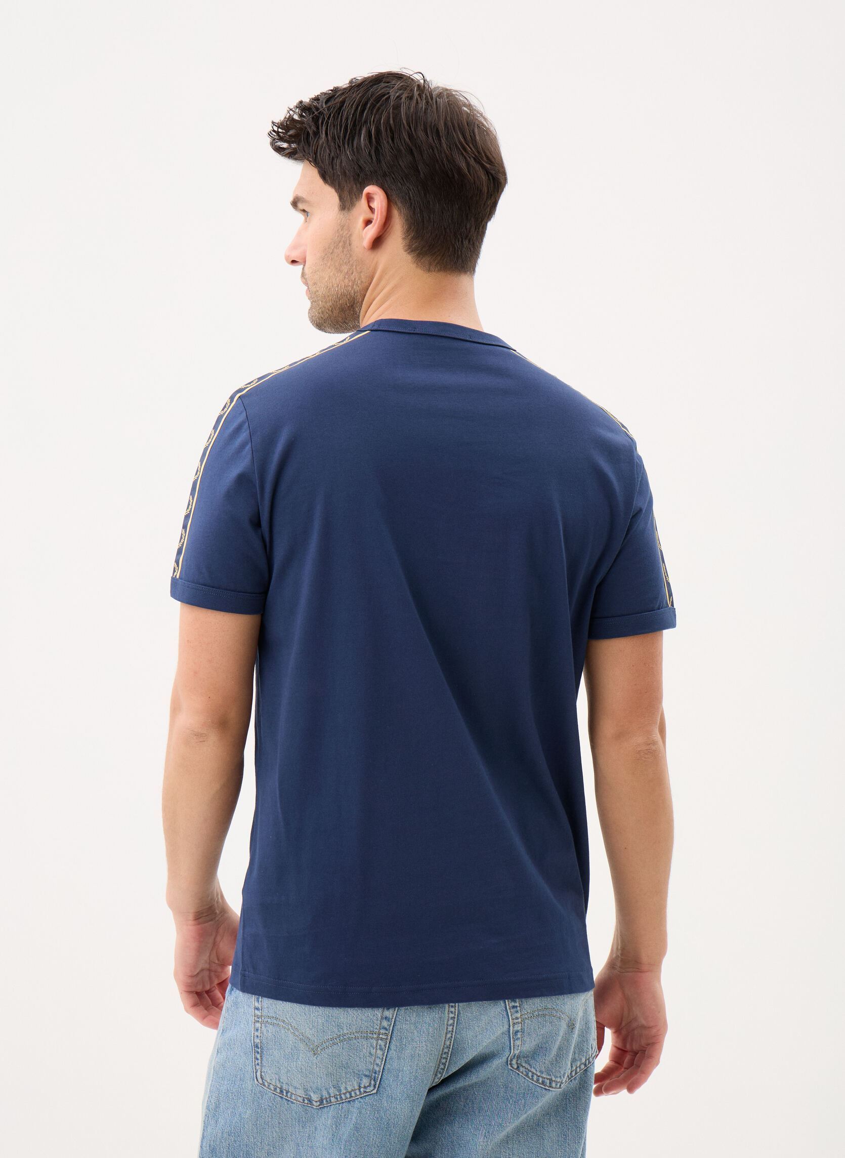 Kurzarm-T-Shirts Contrast Tape Ringer T-Shirt herren blau Fred Perry Kurzarm-T-Shirts Contrast Tape Ringer T-Shirt herren blau TENNISB/CHAMPAGN