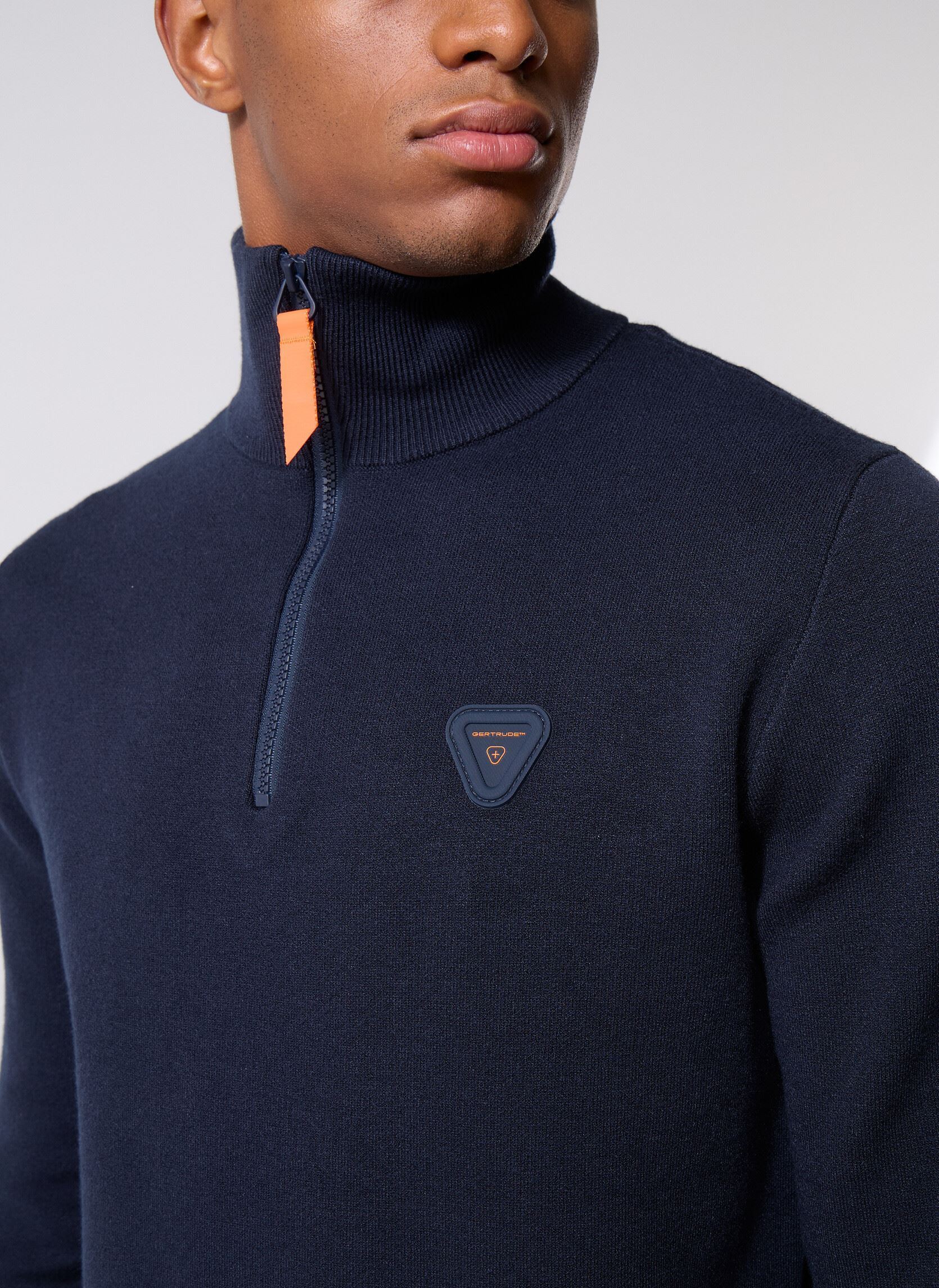 Truien Lewis Patch Pull blauw Gertrude Truien Lewis Patch Pull blauw NIGHT