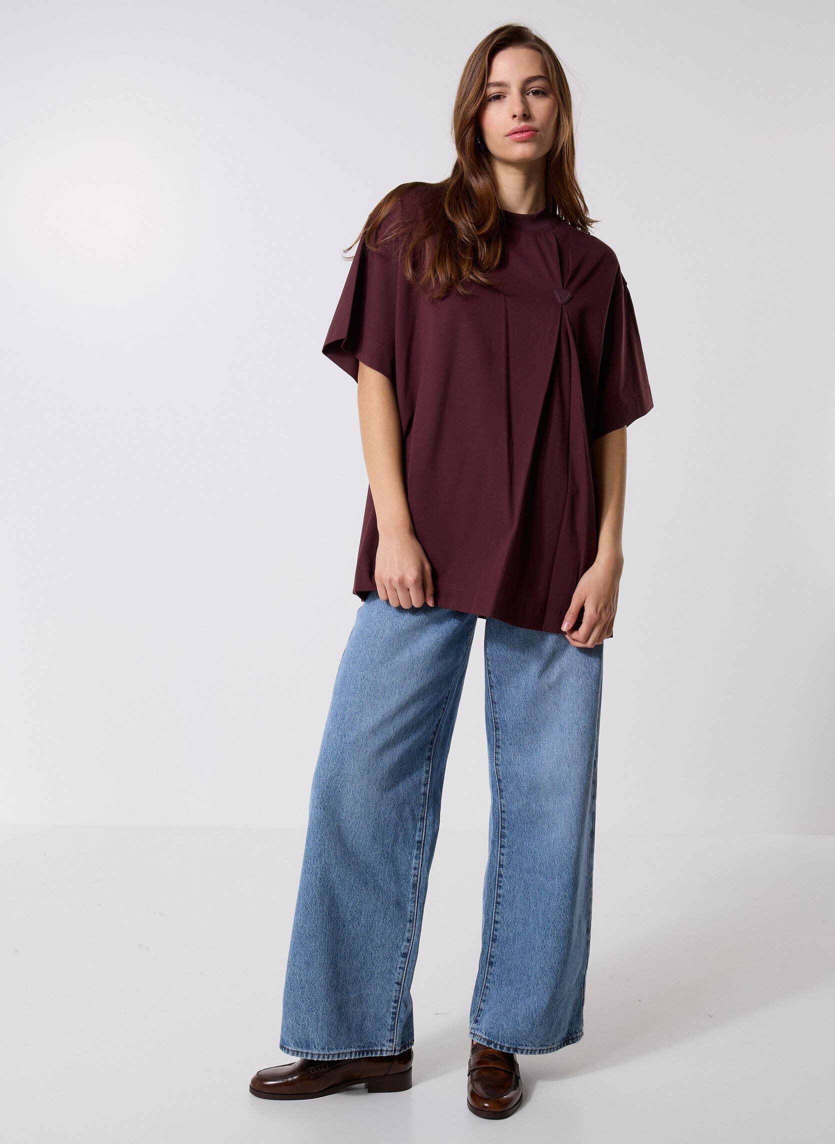 Kurzarm-T-Shirts Lya Tee-Shirt damen bordeaux Gertrude Kurzarm-T-Shirts Lya Tee-Shirt damen bordeaux BURGUNDY