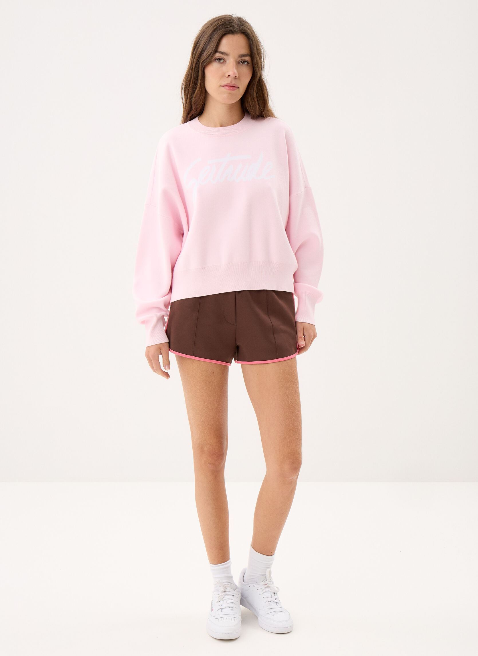 Sweater Nath Script Pull dames roze Gertrude Sweater Nath Script Pull dames roze BLUSH
