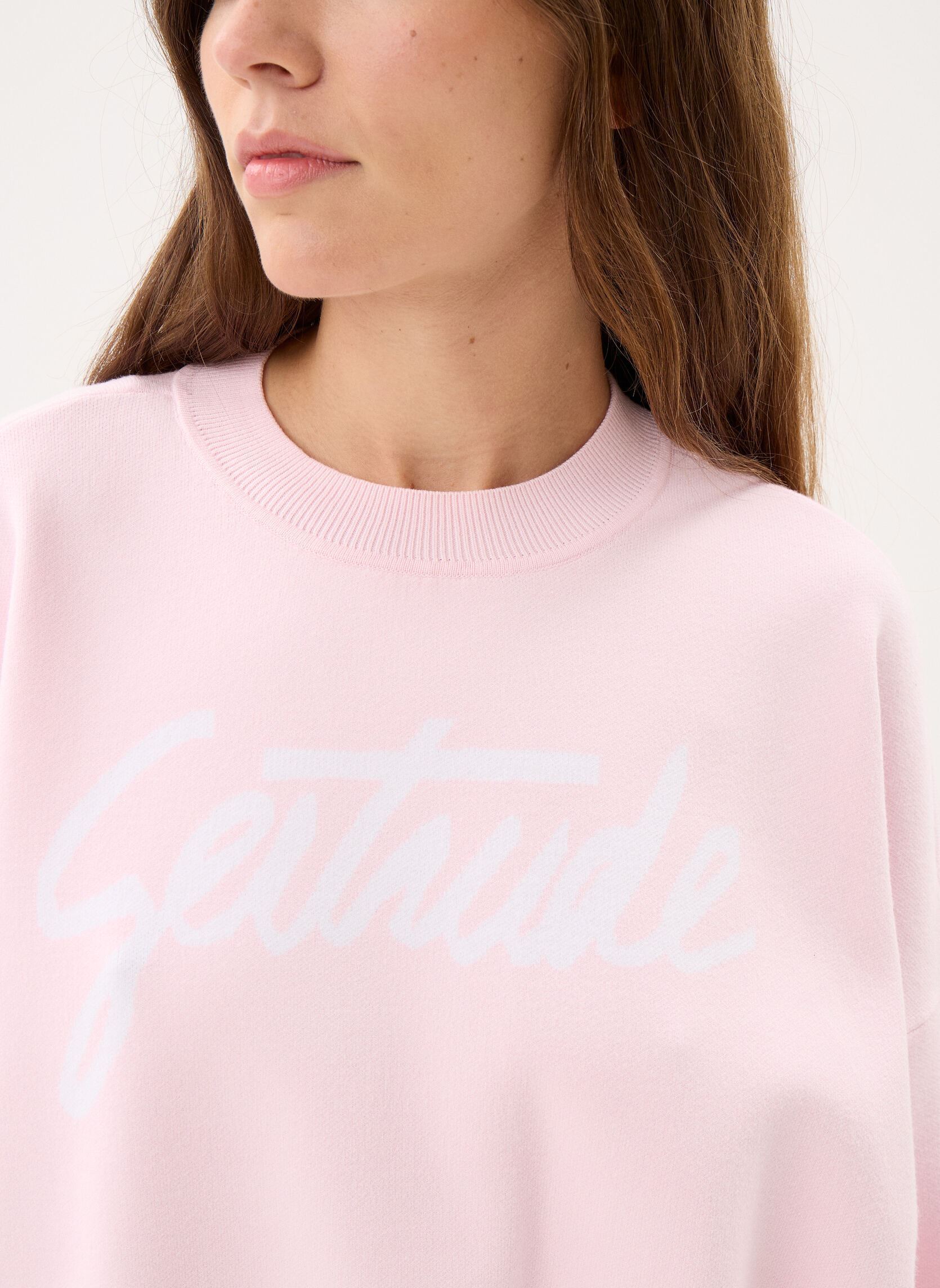 Sweater Nath Script Pull dames roze Gertrude Sweater Nath Script Pull dames roze BLUSH