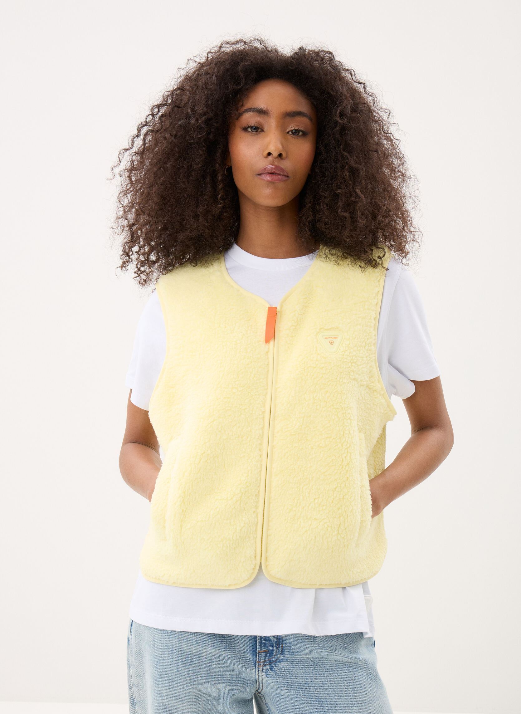Vestes sans manches Saki Veste femme jaune Gertrude Vestes sans manches Saki Veste femme jaune POUSSIN