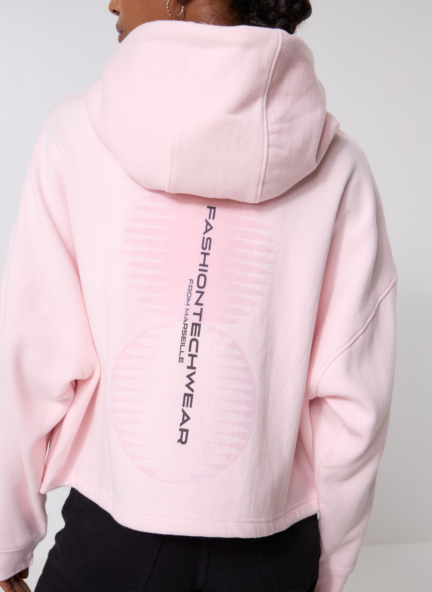 Sweat à capuche ample avec fermeture éclair intégrale pour