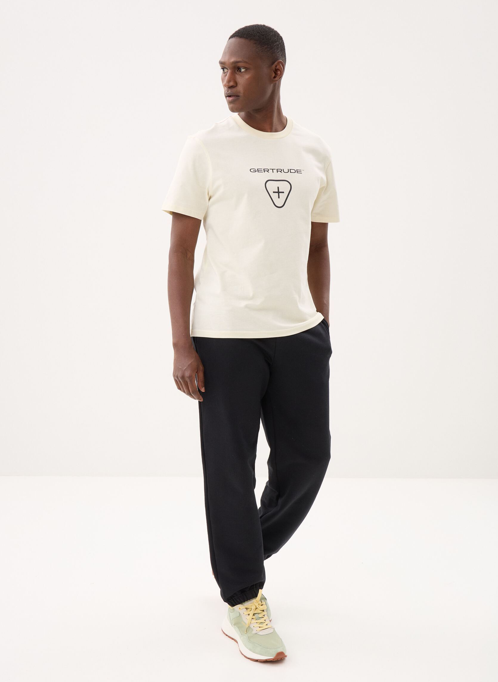 Kurzarm-T-Shirts Leonce Logo Tee-Shirt herren weiß Gertrude Kurzarm-T-Shirts Leonce Logo Tee-Shirt herren weiß CREME