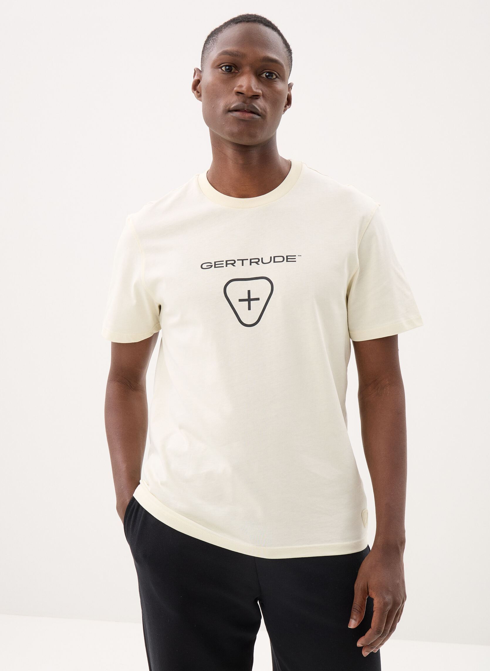 Kurzarm-T-Shirts Leonce Logo Tee-Shirt herren weiß Gertrude Kurzarm-T-Shirts Leonce Logo Tee-Shirt herren weiß CREME