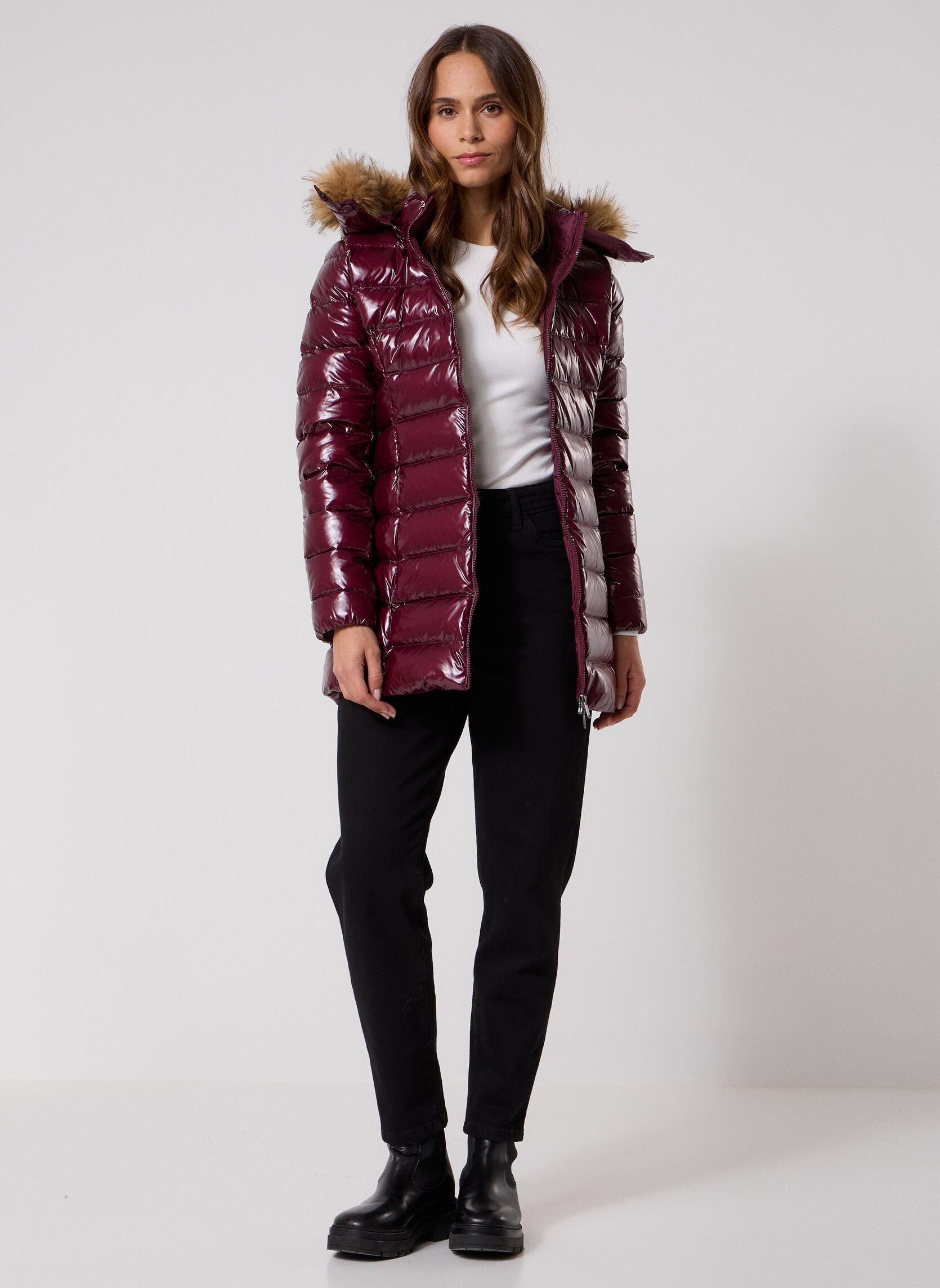 Gewatteerde jassen Perle Laquee dames bordeaux JOTT Gewatteerde jassen Perle Laquee dames bordeaux DARK CHERRY
