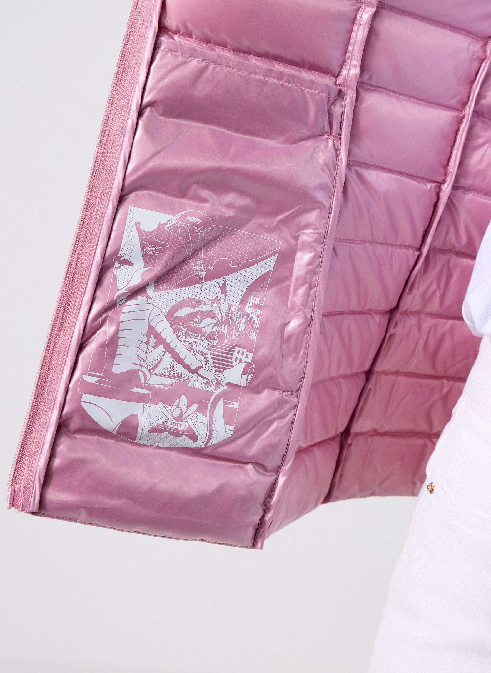 Gewatteerde jassen Cloe Shiny dames roze JOTT Gewatteerde jassen Cloe Shiny dames roze DUSTY ROSE