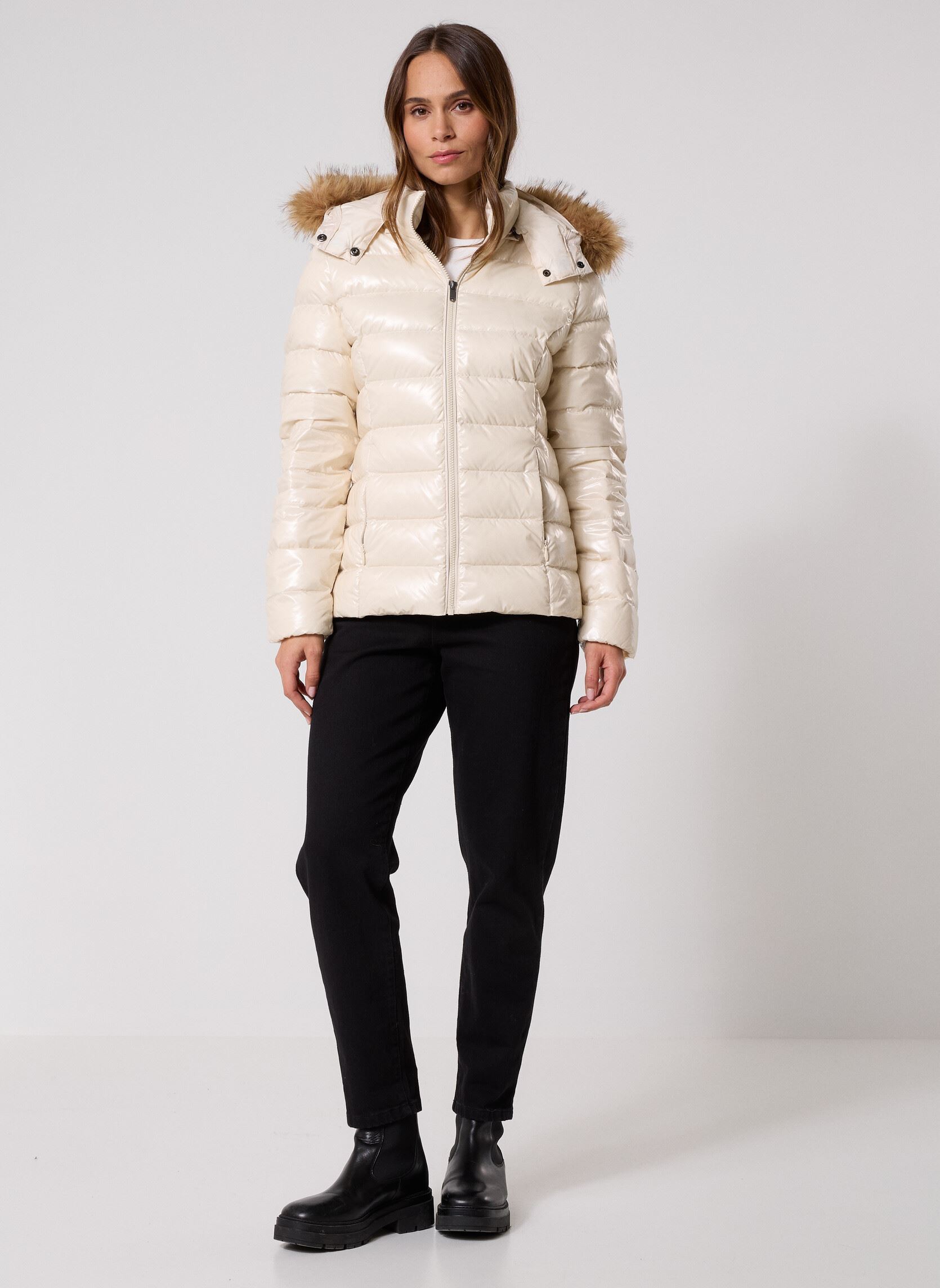 Doudounes Luxe Laquee femme blanc JOTT Doudounes Luxe Laquee femme blanc NATURAL
