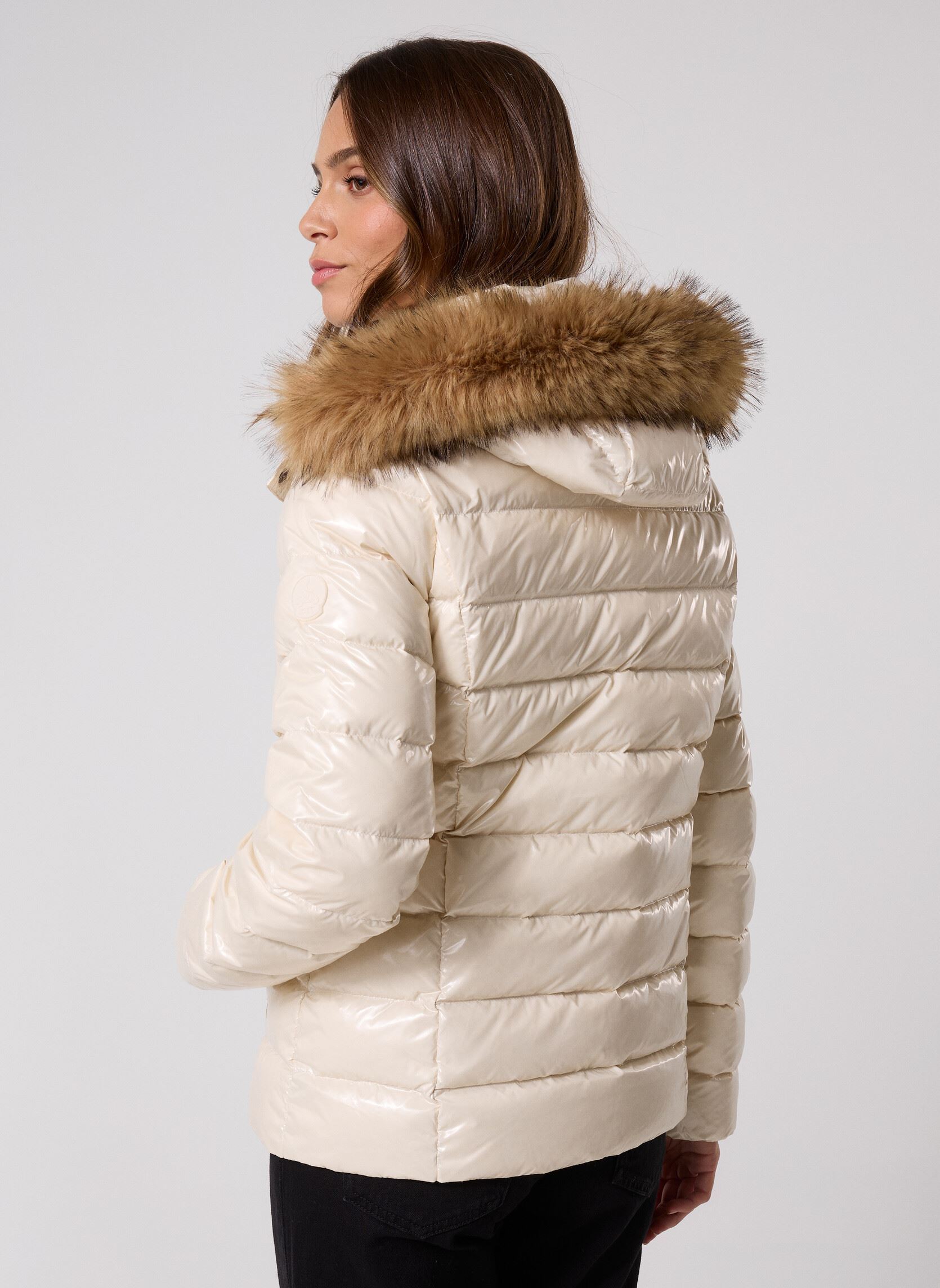 Doudounes Luxe Laquee femme blanc JOTT Doudounes Luxe Laquee femme blanc NATURAL